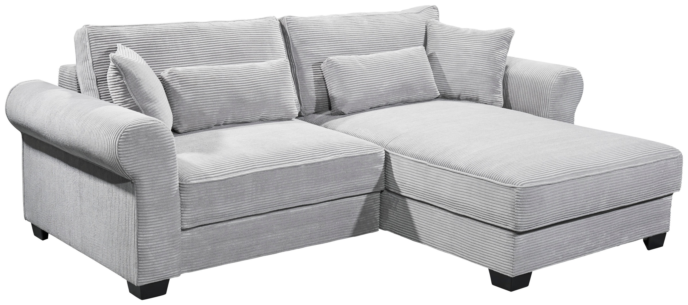 ED EXCITING DESIGN Ecksofa »Angelina L-Form«, mit Bettfunktion, Bettkasten & 4 Zierkissen