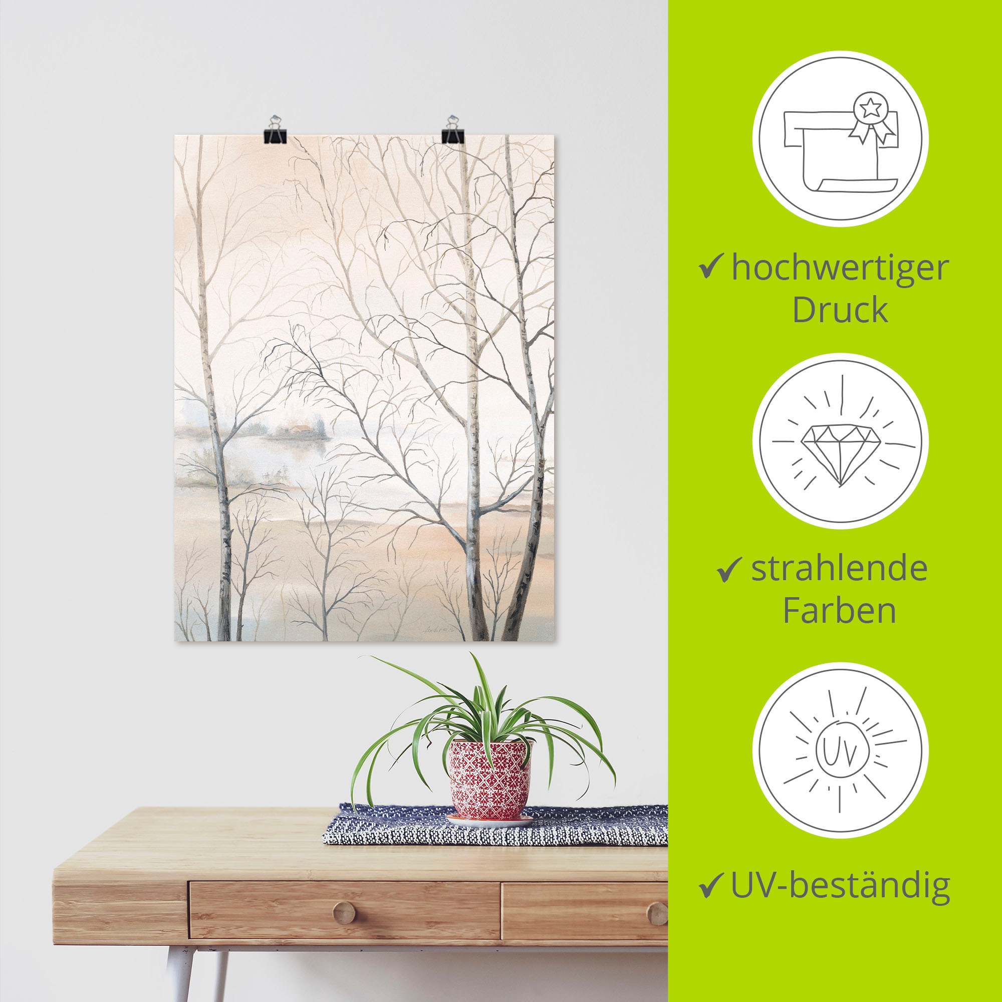 Artland Wandbild »Seeufer am Wald II« Gewässer 1 Stk. tlg. als Leinwandbild, Poster, Wandaufkleber in verschied. Größen