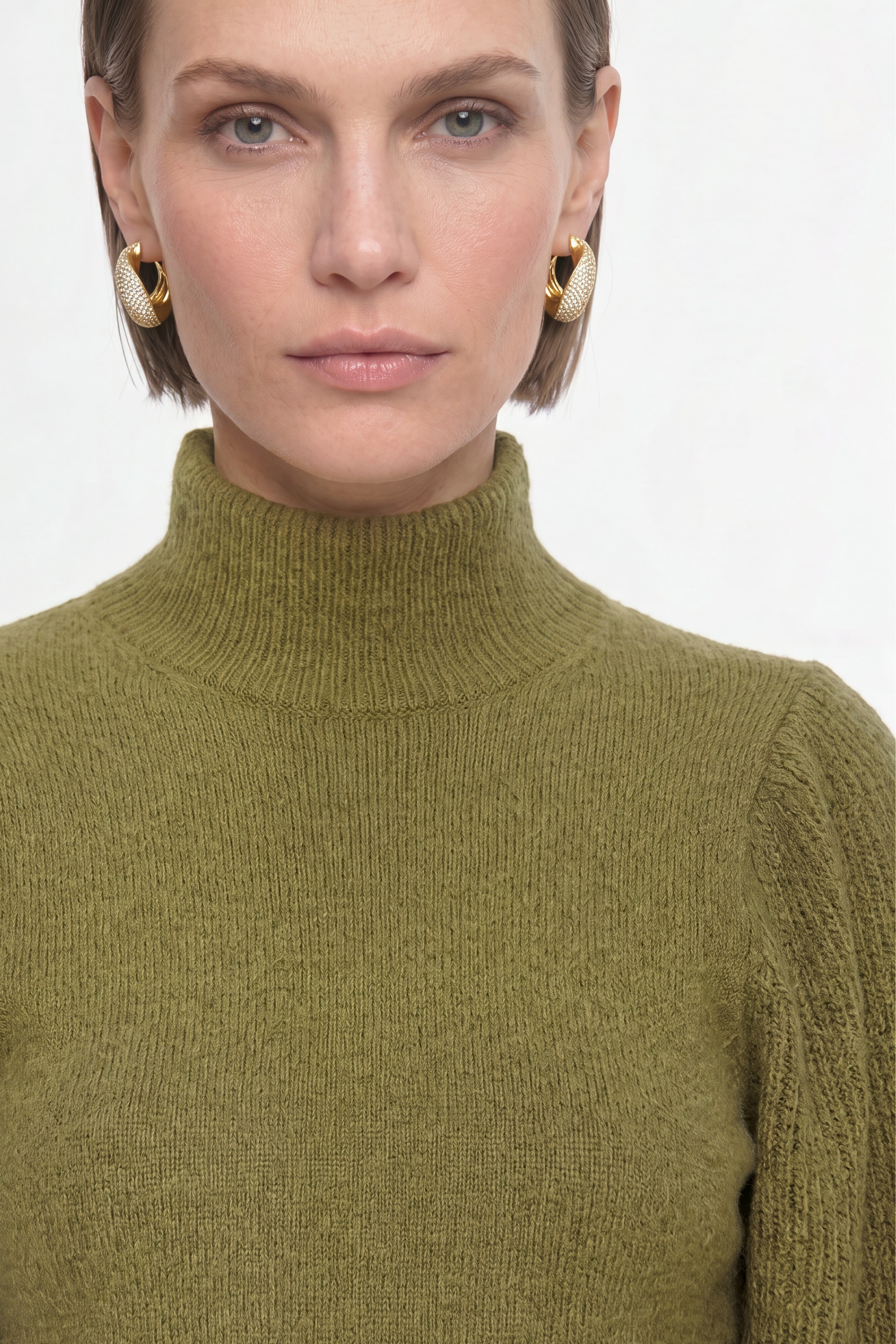 RICHROYAL Stehkragenpullover Regular fit mit Alpakawolle, Stehkragen, Puffärmel