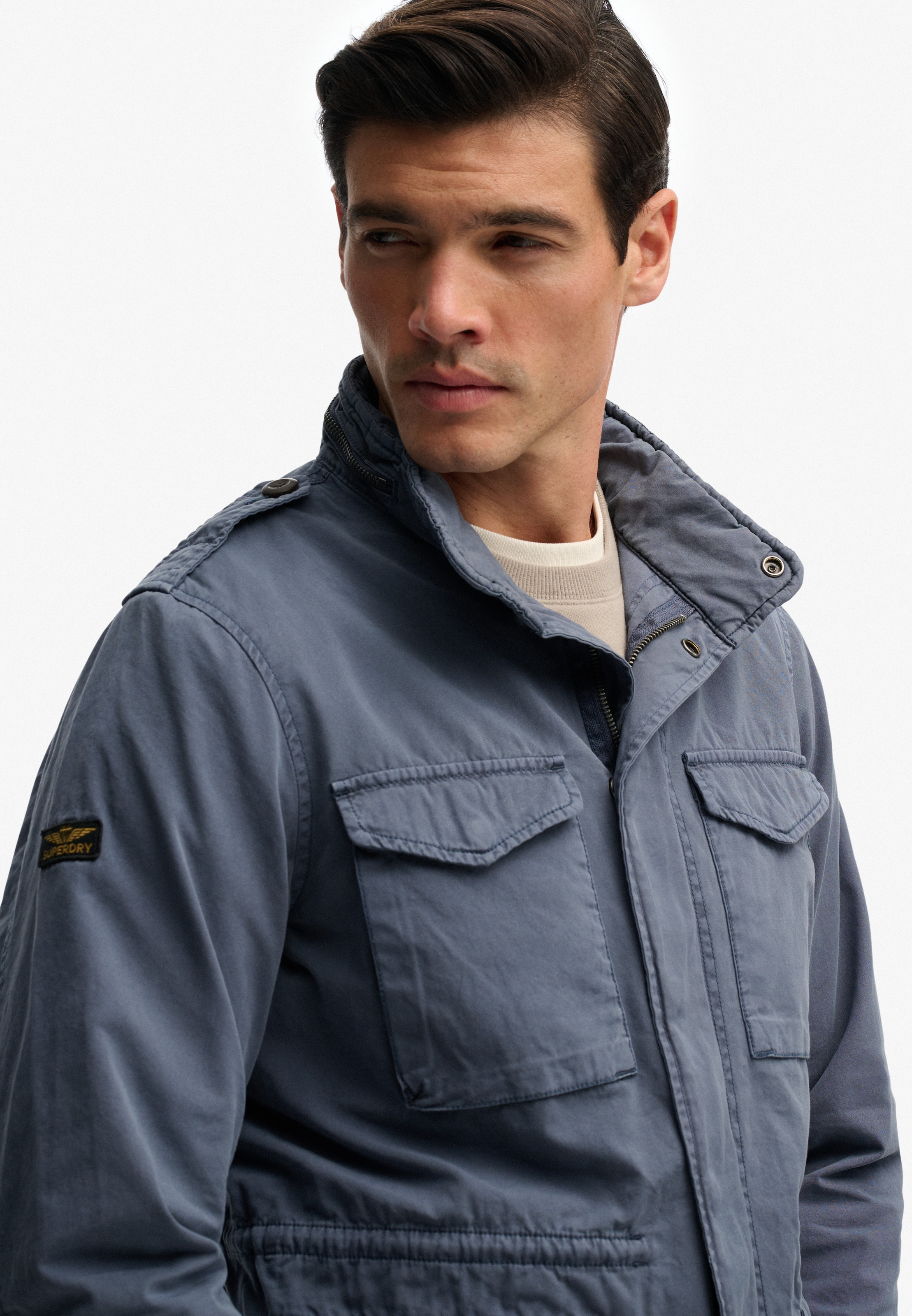 Superdry Parka »COTTON M65 JACKET« ohne Kapuze mit Markenlabel, aus Baumwolle, Regular Fit, in normaler Länge