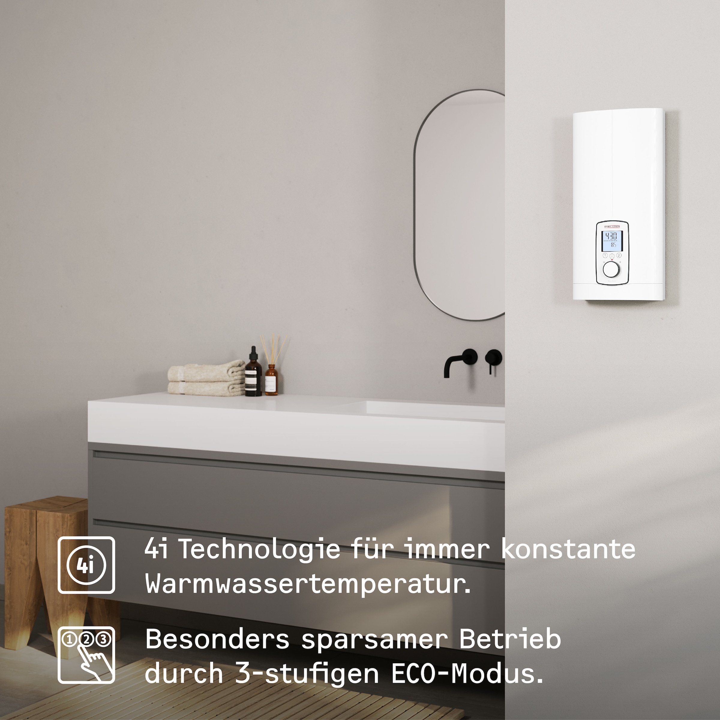 STIEBEL ELTRON Komfort-Durchlauferhitzer »DHE  18/21/24 kW, immer gradgenaue Temperatur« 4i Technologie für immer konstante Warmwassertemperatur