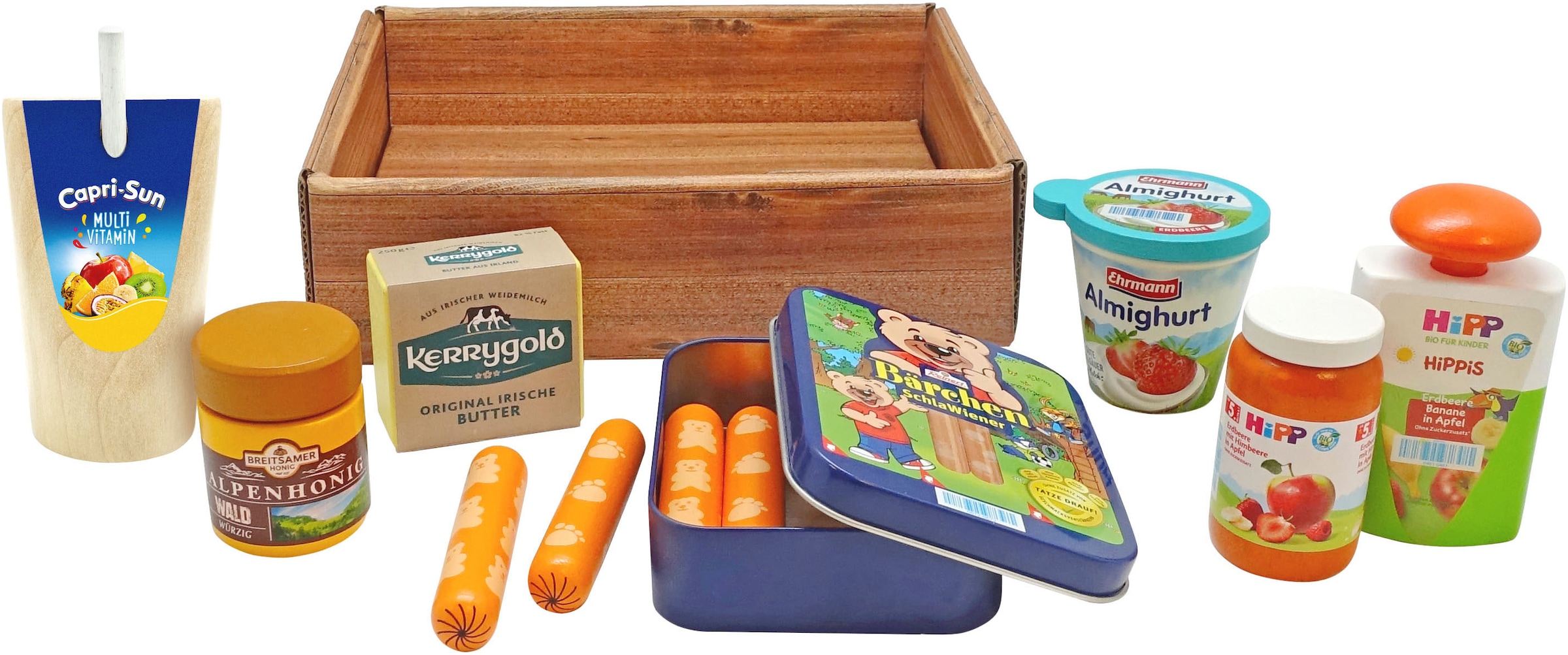 Tanner Kaufladensortiment »Großes Kaufladen Set aus Holz mit 7 Markenminiaturen« aus Holz, FSC® - schützt Wald