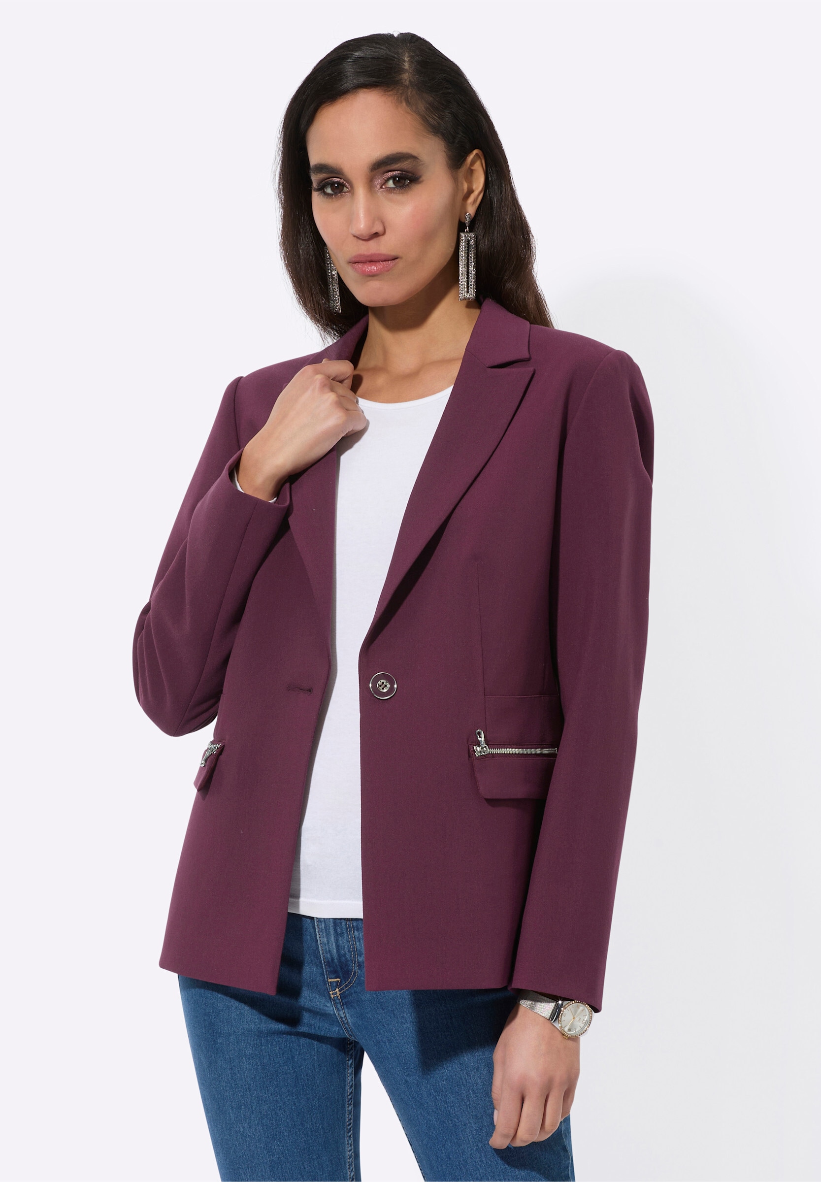 creation L Blusenblazer »Blazer Blazer mit Zier-Reißverschlüssen«