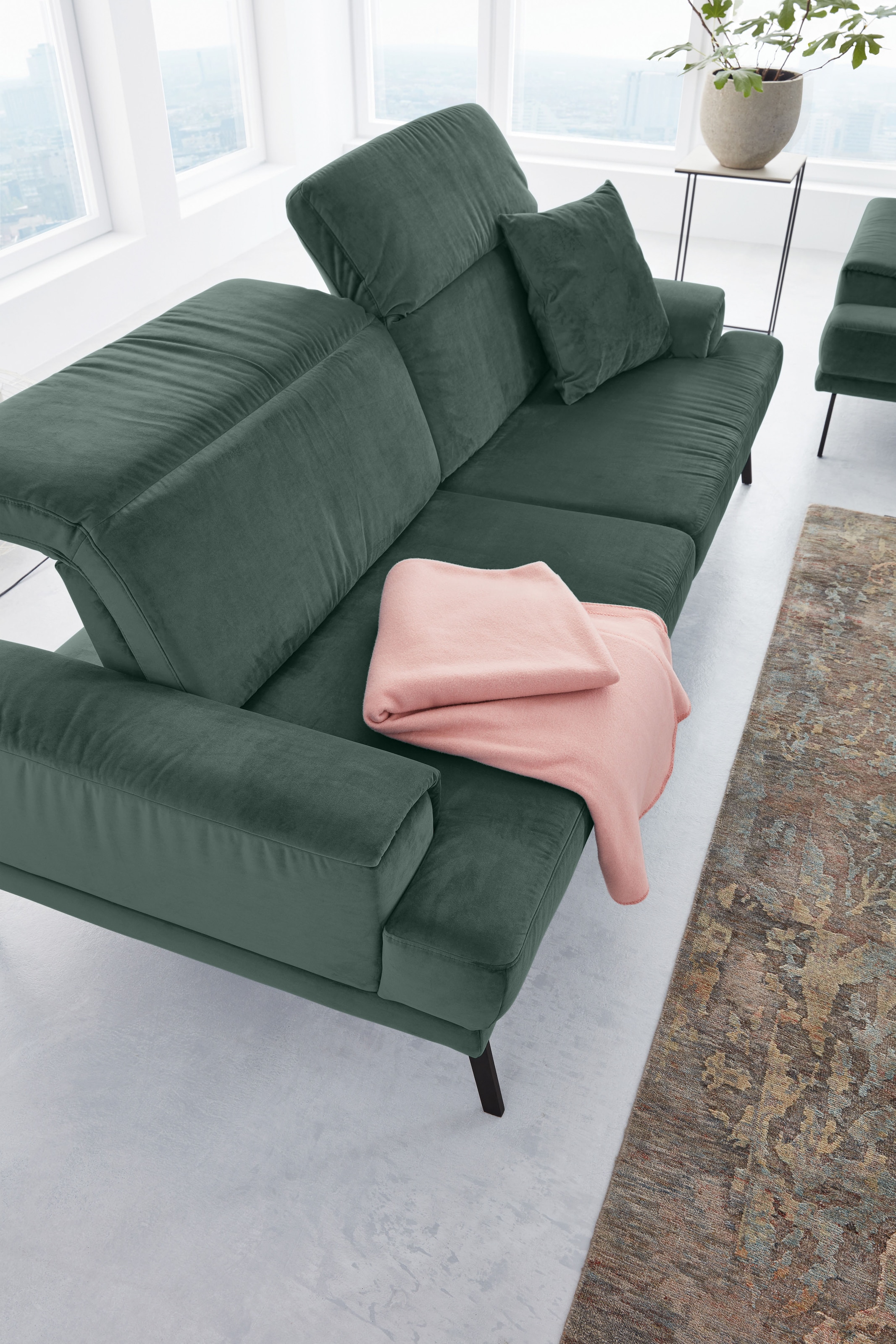 Musterring 3-Sitzer »MR 4580«, inkl. Kopf- und Sitztiefenverstellung, Fuß schwarz, B228 x T103 cm