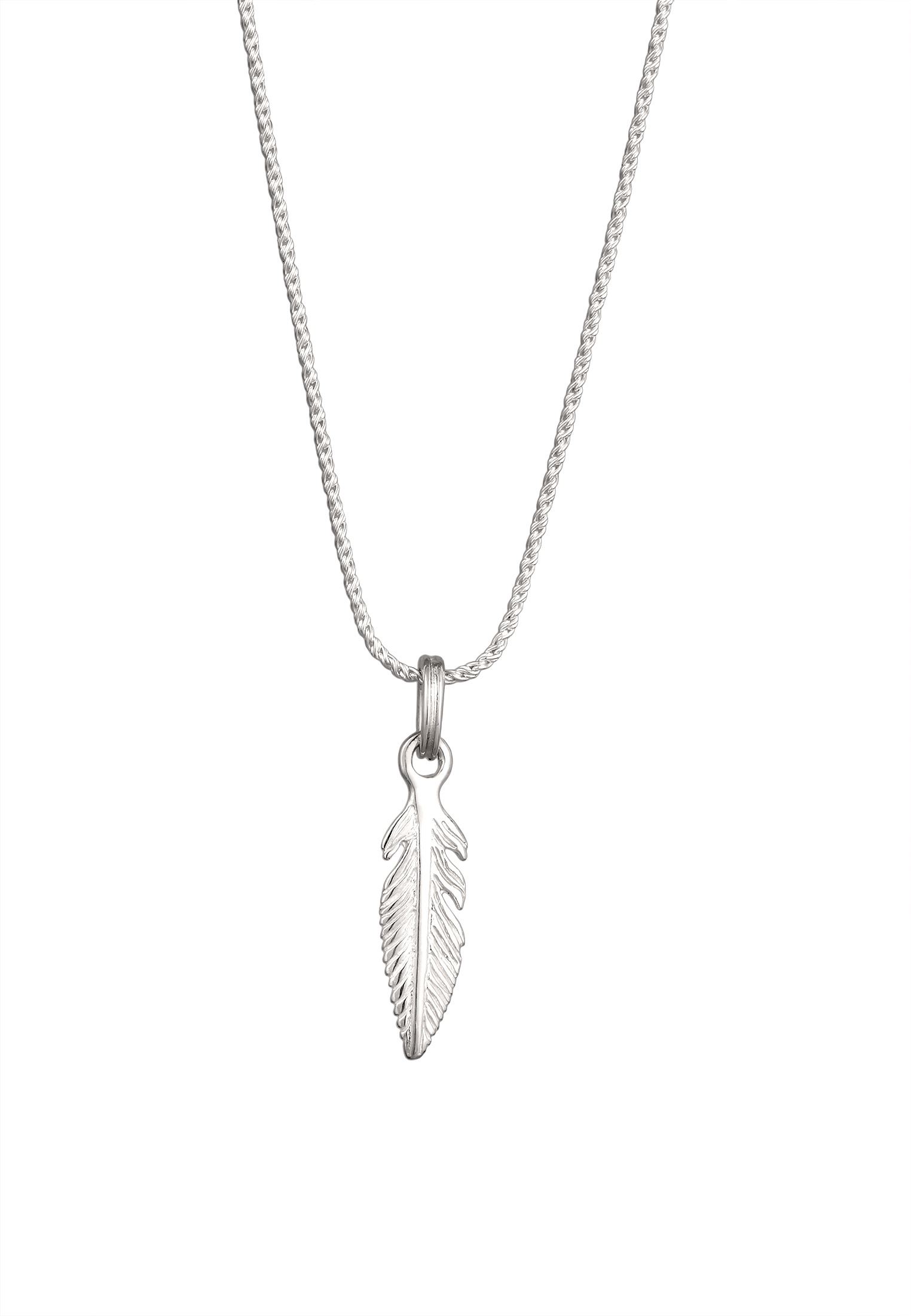 Kuzzoi Kette mit Anhänger »Halskette Anhänger Feder 925 Sterling Silber«