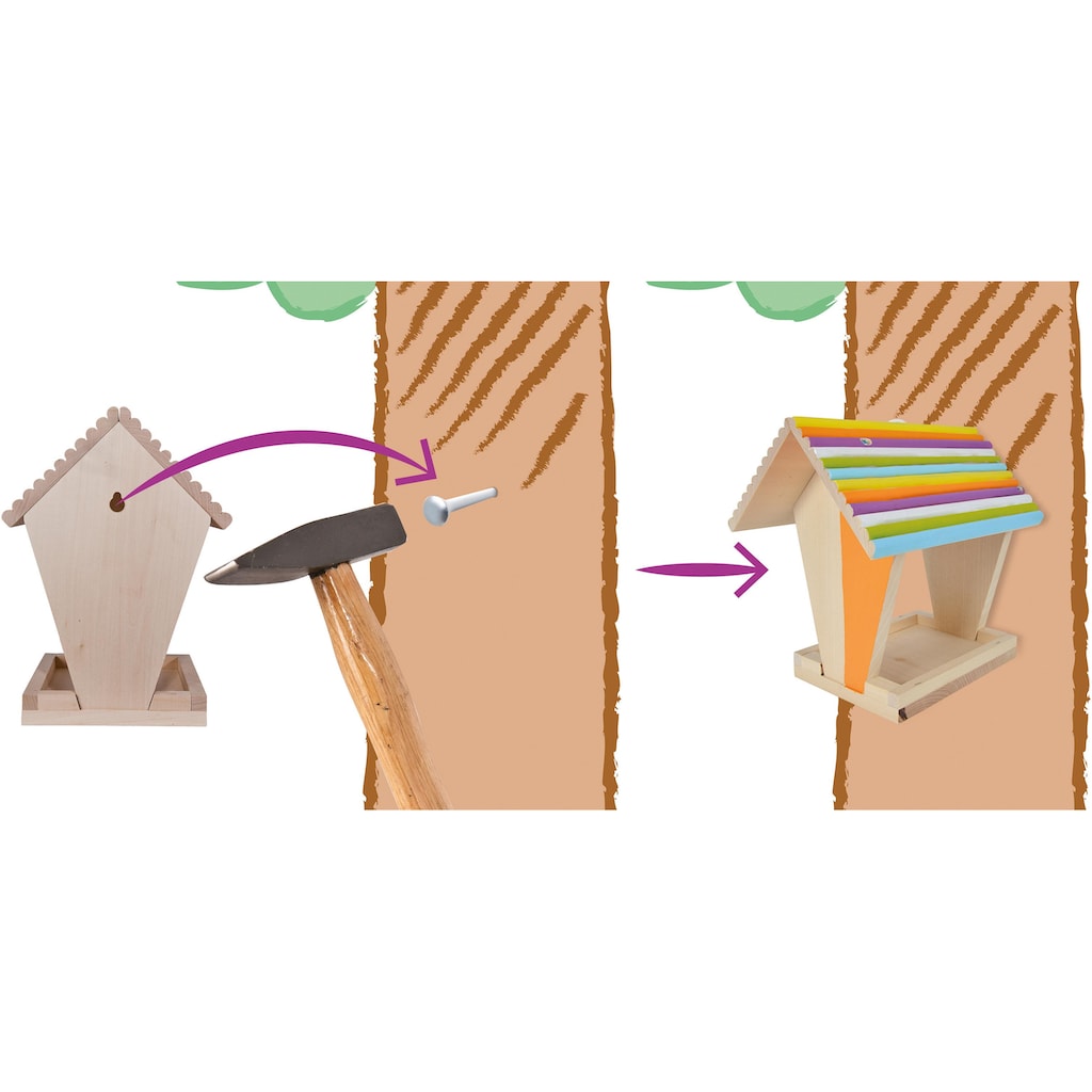 Eichhorn Kreativset »Outdoor Futterhaus«, (Set), Zum Zusammenbauen und Bemalen; Made in Europe