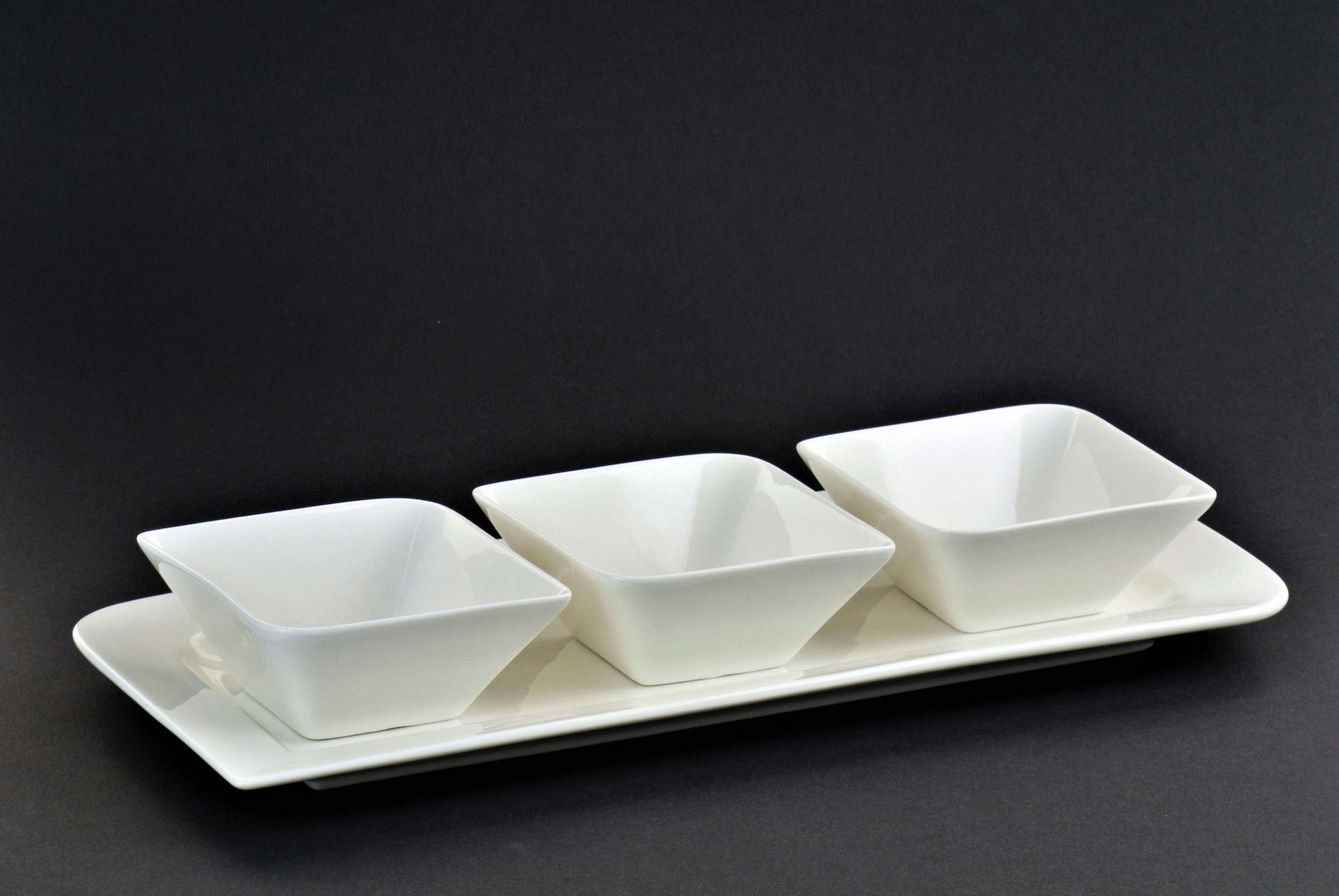 Retsch Arzberg Snackschale »FANTASTIC« 4 Stk. aus Porzellan außergewöhnliche eckige Form, Fine China Porzellan