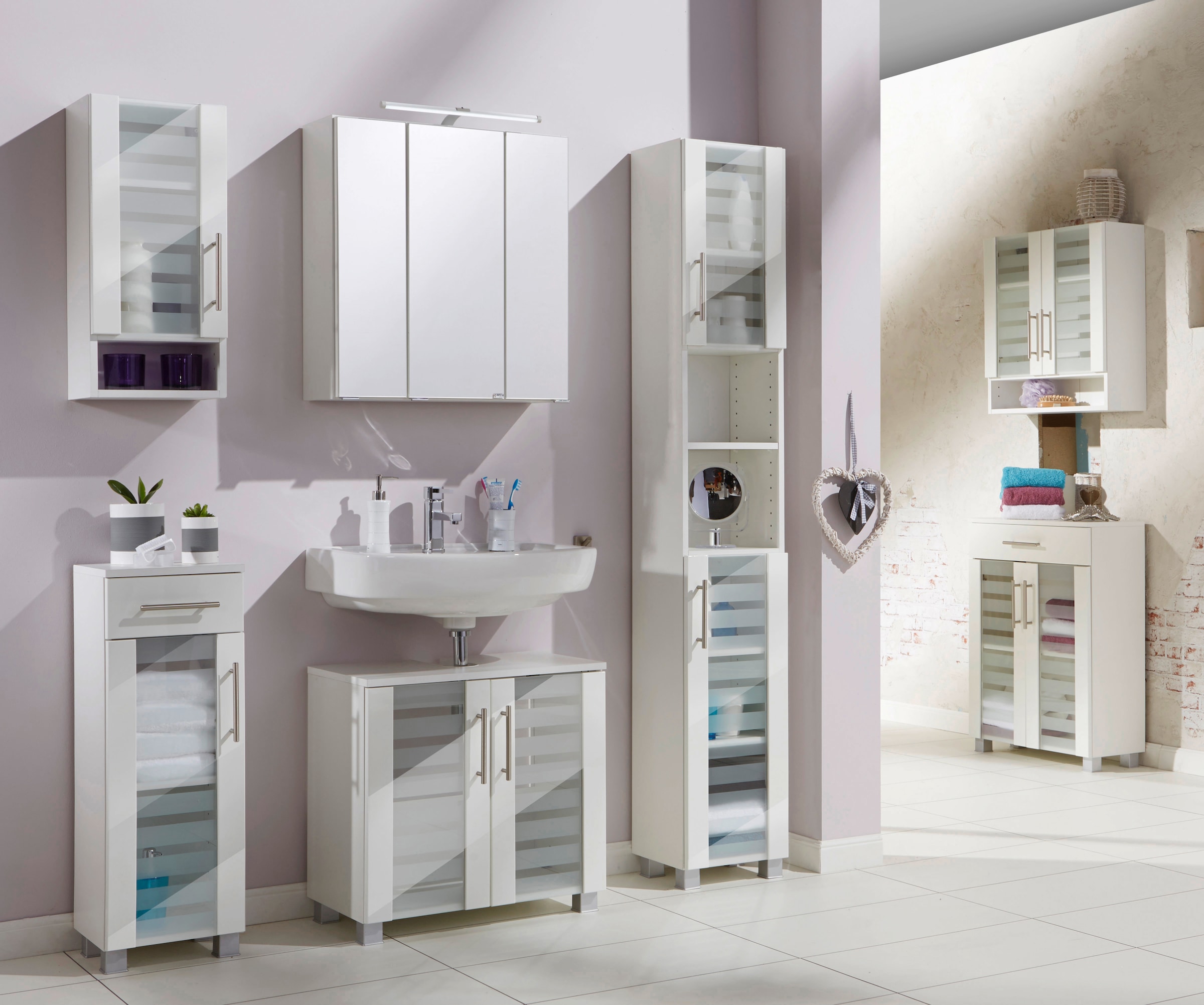 welltime Seitenschrank »Jaca«, Breite 60 cm, mit MDF Hochglanz-Fronten