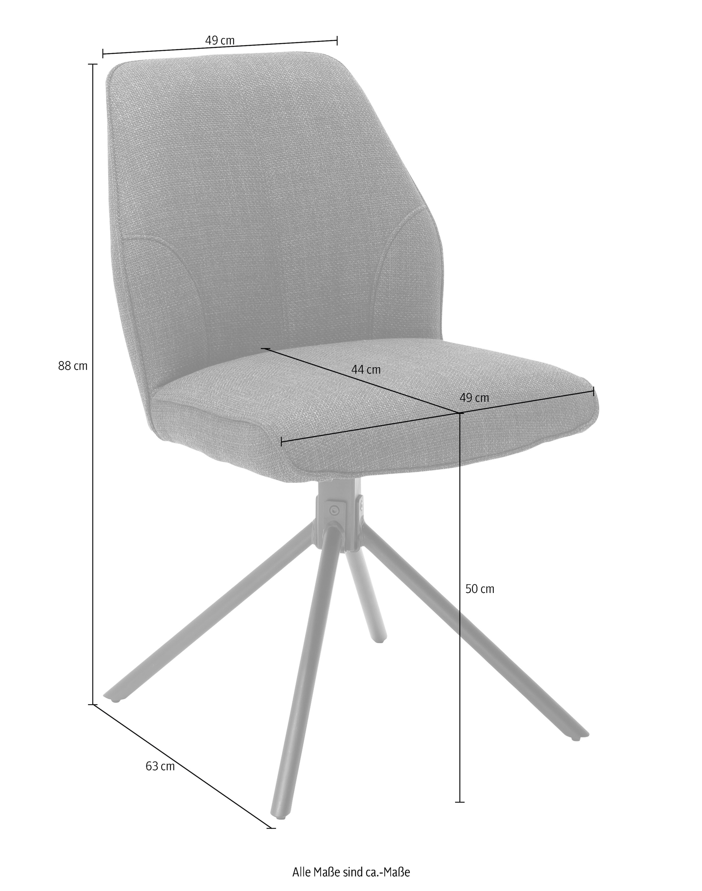 MCA furniture 4-Fußstuhl »Pemba«, (Set), 2 St., 2er-Set, 180°drehbar mit Nivellierung, Stuhl belastbar bis 120 kg