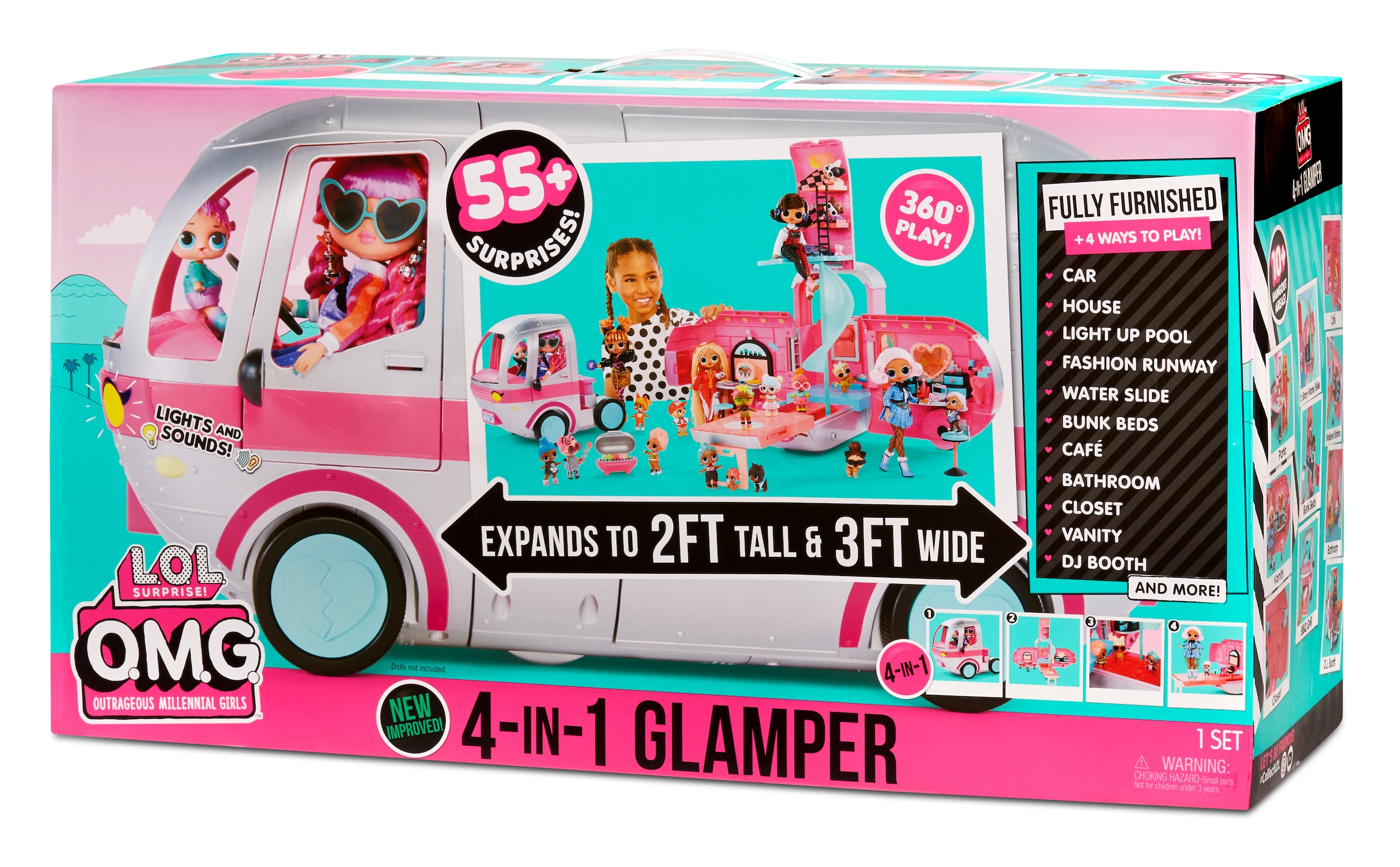L.O.L. SURPRISE! Spielzeug-Auto »L.O.L. Surprise Glamper« für alle LOL Surprise Dolls und OMG Fashion Dolls; mit Licht und Sound