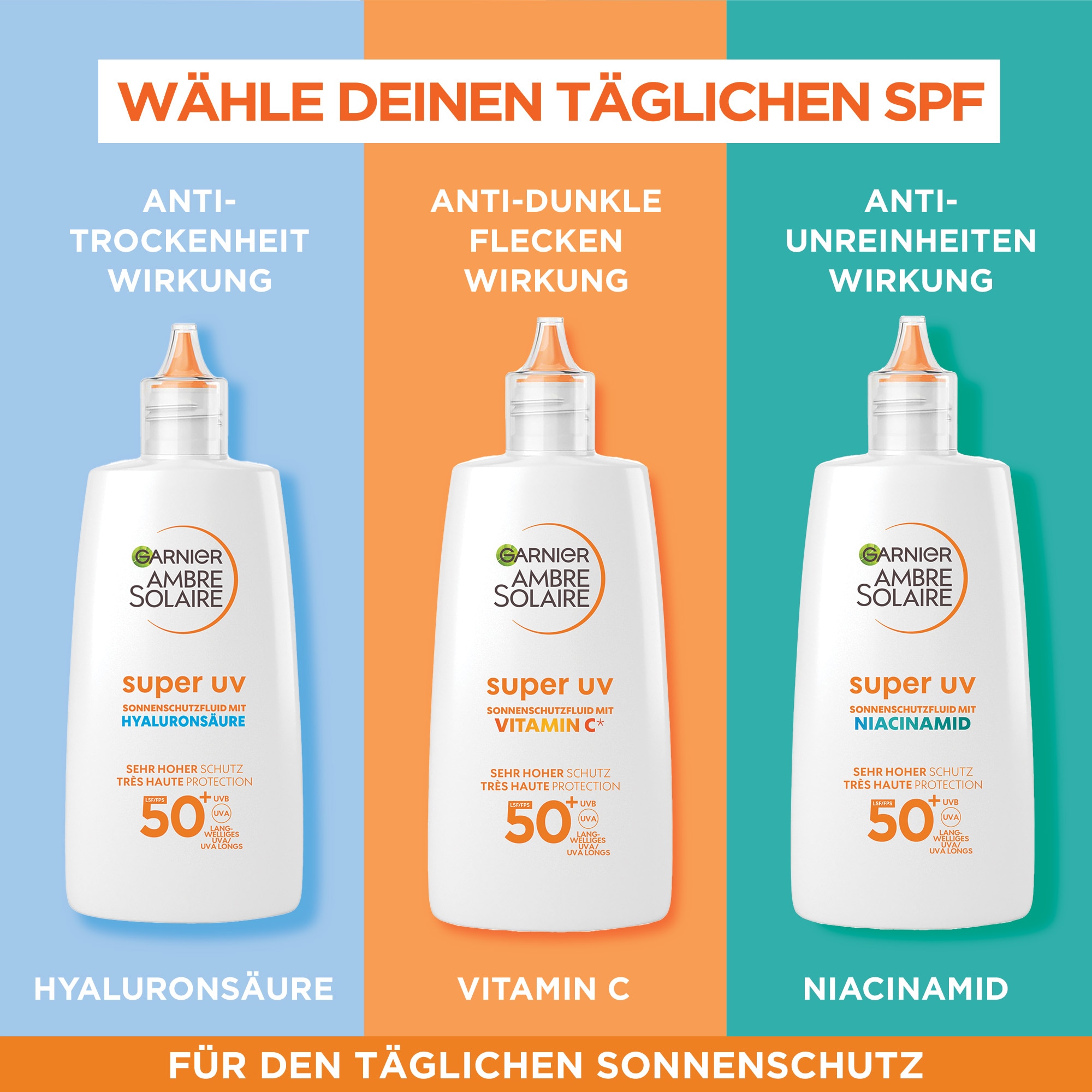 GARNIER Sonnenschutzfluid »Garnier Sonnenschutzfluid Vitamin C LSF 50+«, mit Vitamin C