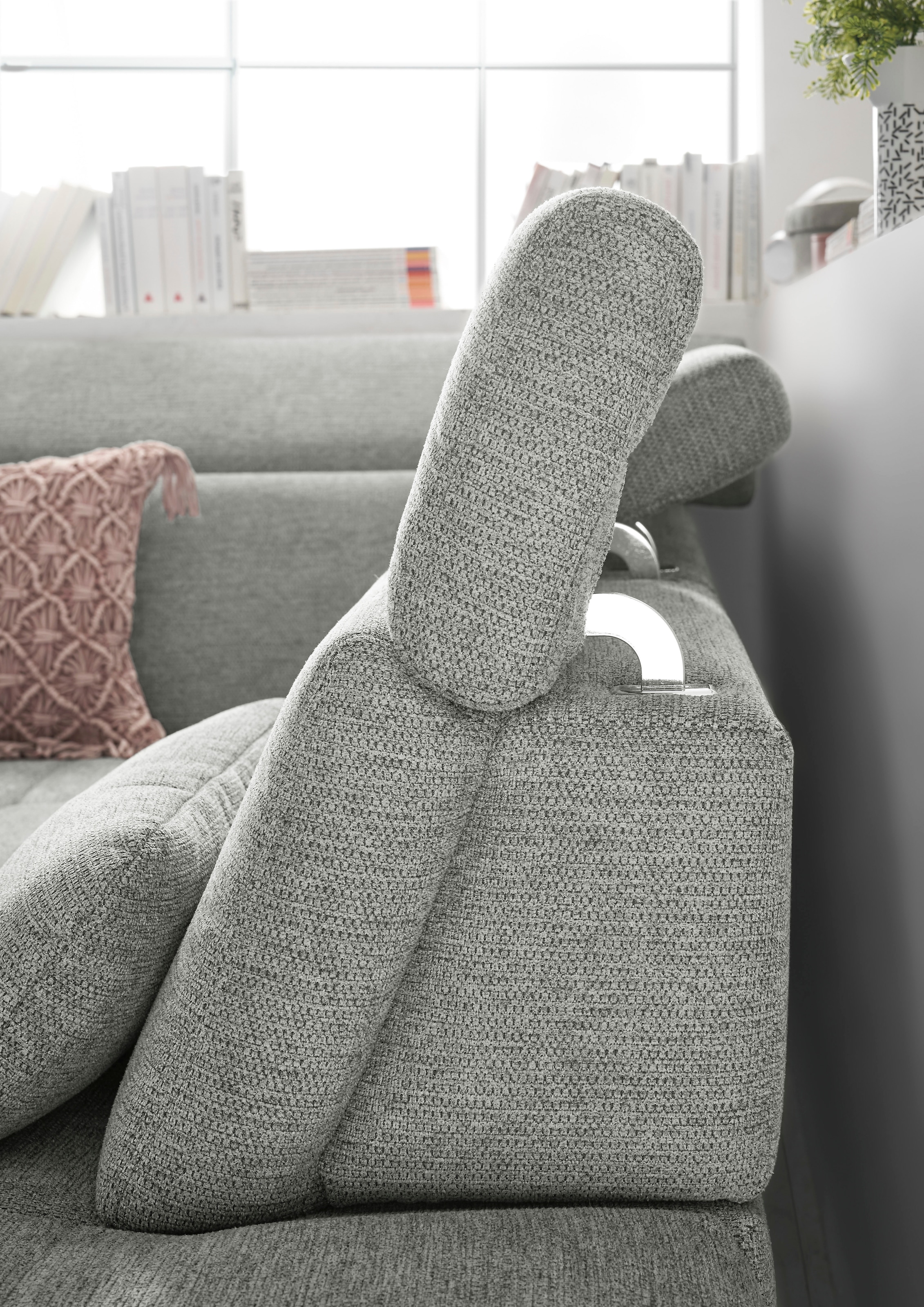 set one by Musterring Ecksofa »SO 3400 Sitzhöhe 47cm oder 49cm, Sitztiefe verstellbar, B/T 317/220 cm«, Kaltschaumpolsterung, Flachgewebe, whlw. mit Funktionen, Sitzhöhe 49