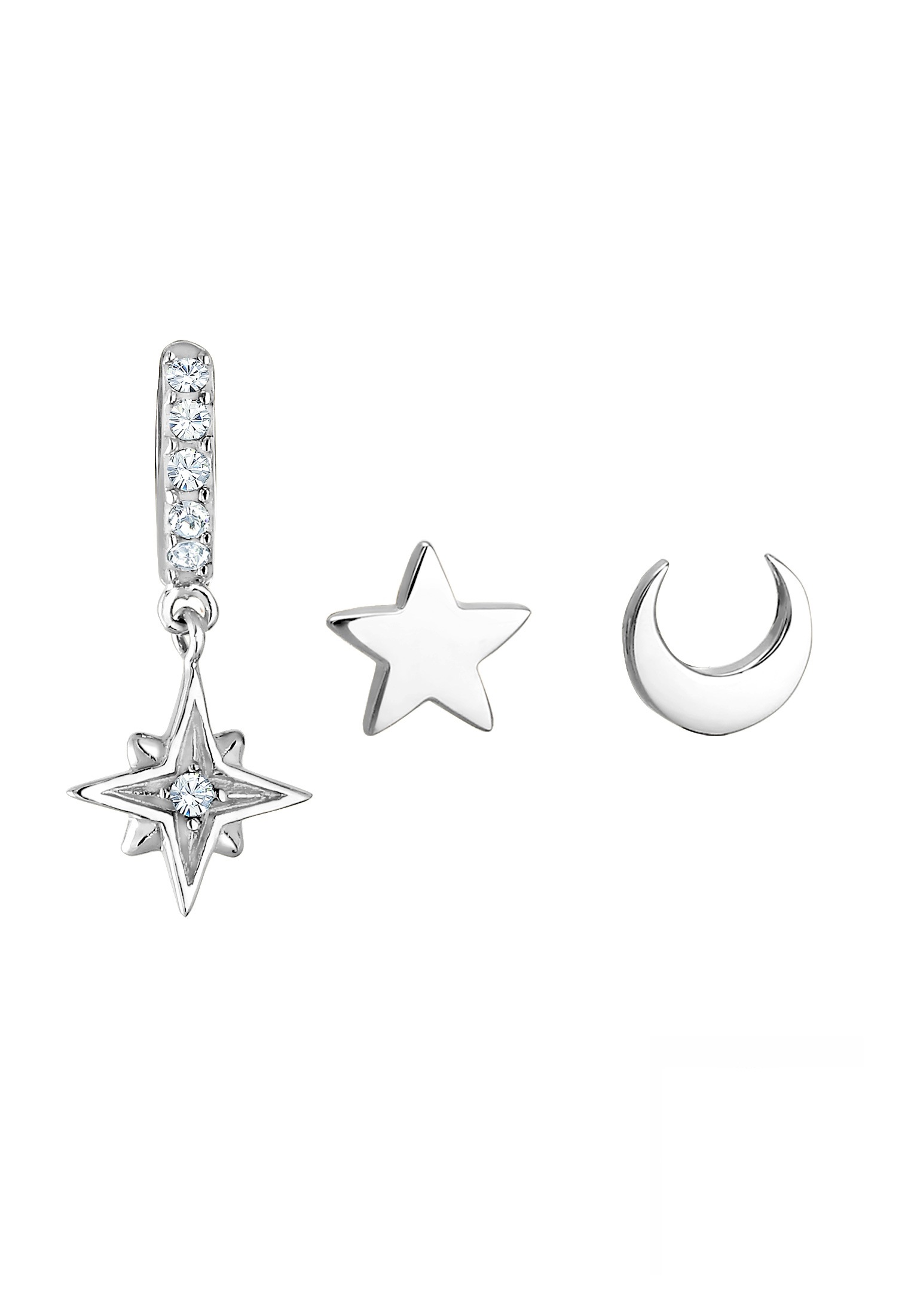Elli Ohrstecker-Set »Ohrringe Ohrstecker Creolen 3er Set 925 Silber, mit Kristallen von Swarovski®«