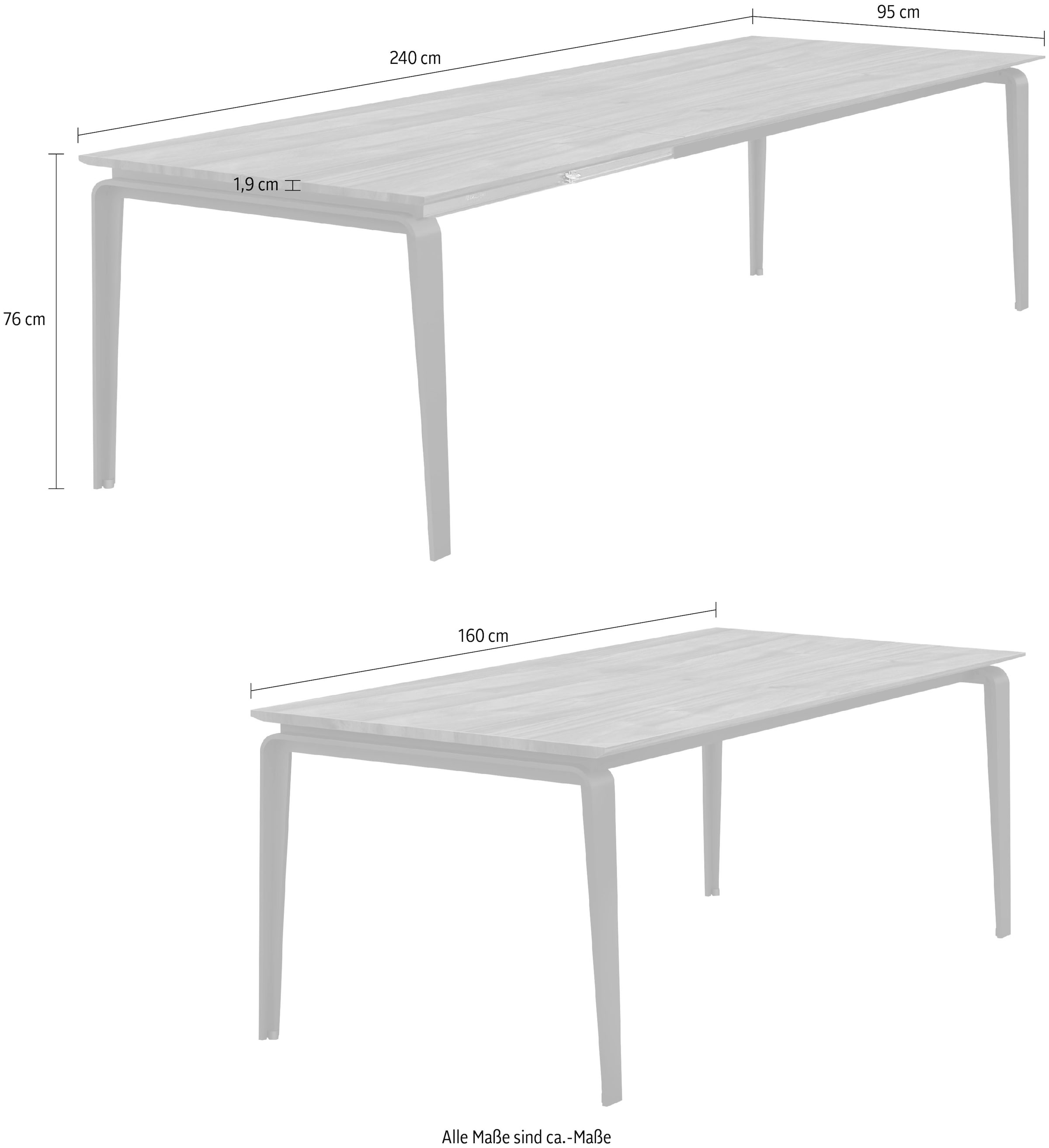 GWINNER Esstisch »ET524«, mit echtholzfurnierter Tischplatte, wahlweise mit  Auszugsfunktion online bei UNIVERSAL