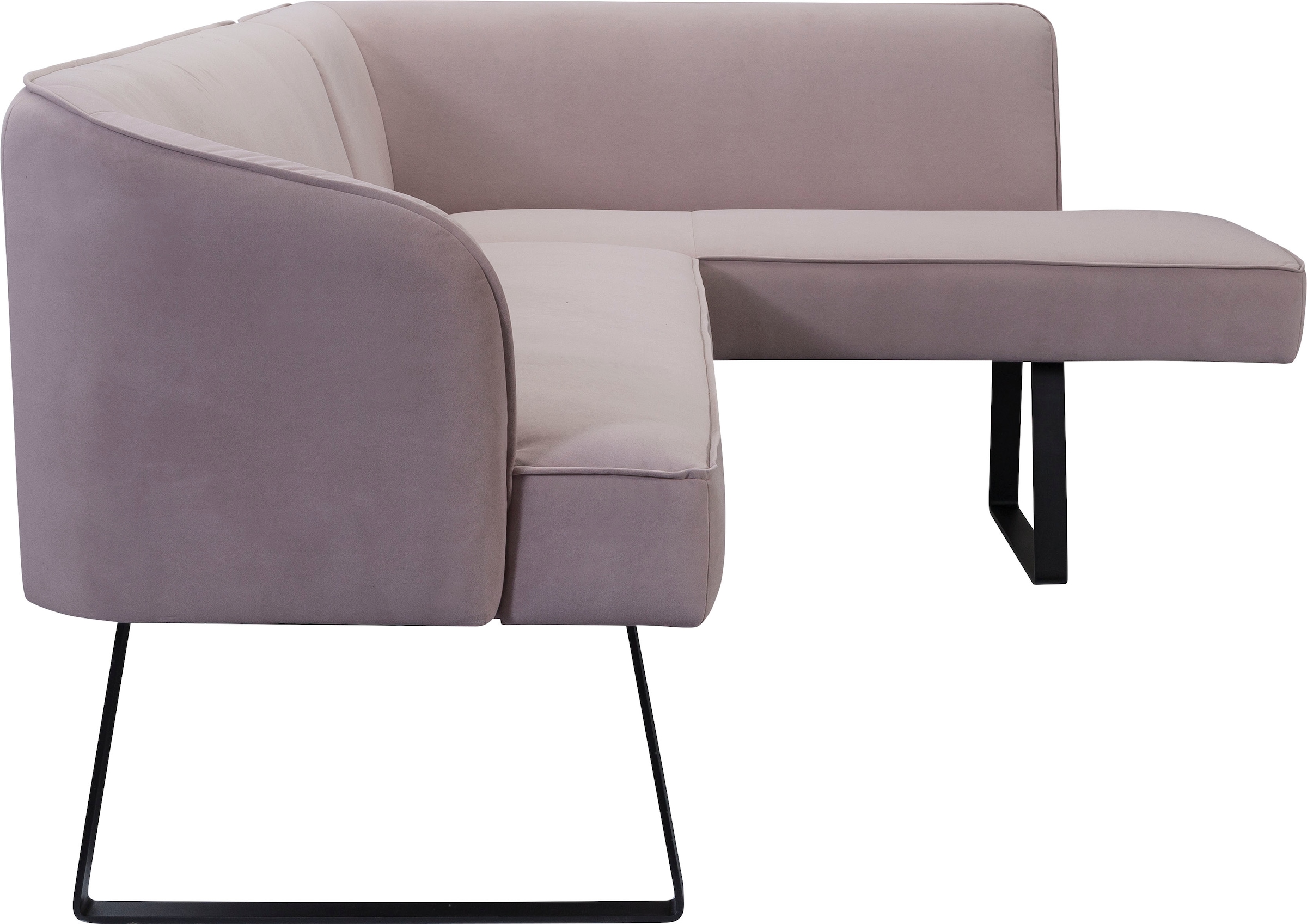 exxpo - sofa fashion Eckbank »Americano«, mit Keder und Metallfüßen, Bezug in verschiedenen Qualitäten