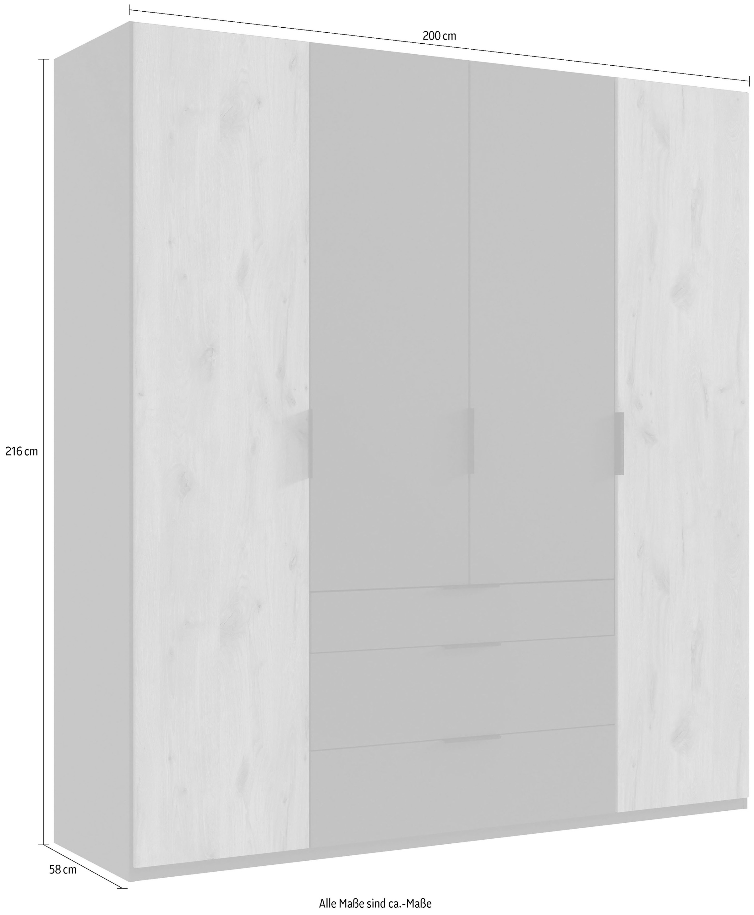 Wimex Drehtürenschrank »Burgos by fresh to go«, mit extra großen Schubladen, mit Spiegeltüren