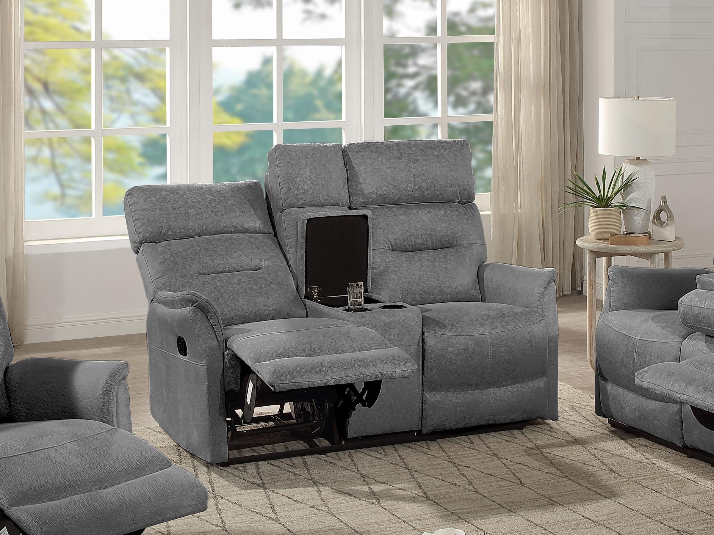 ATLANTIC home collection 2-Sitzer »Falk«, Zwei Relaxfunktionen, Mittelkosole mit Stauraum und Getränkehalter