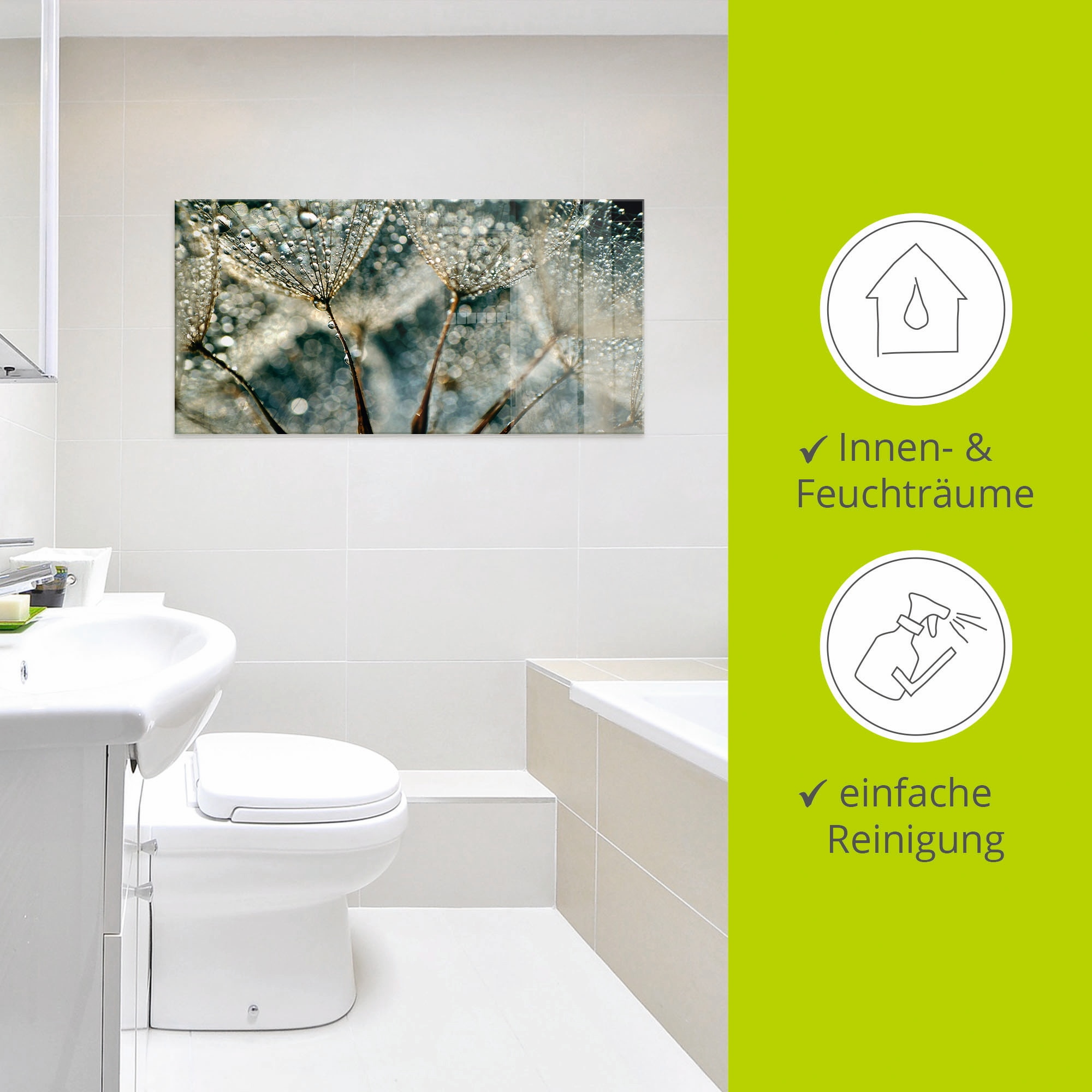 Artland Glasbild »Pusteblume Regenschauer« 1 Stk. tlg. in verschiedenen Größen