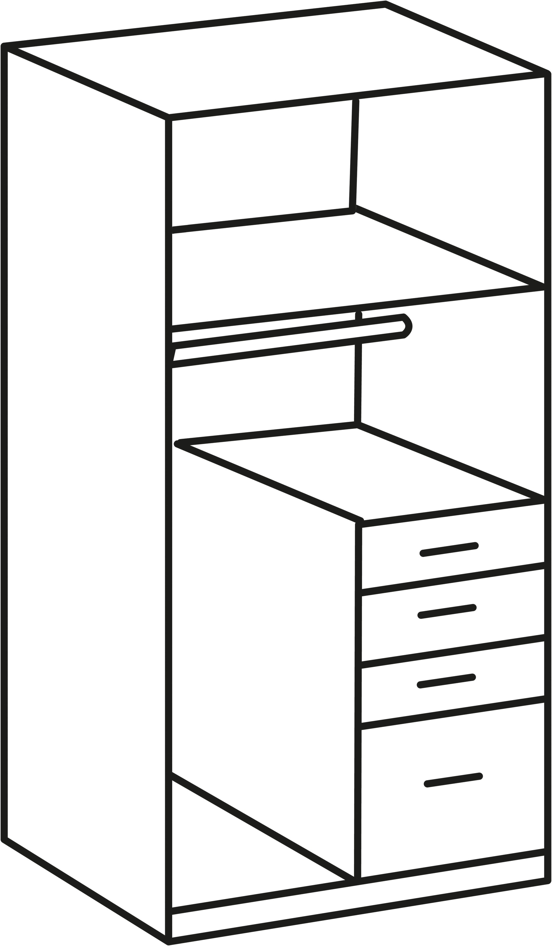 Wimex Kleiderschrank »Cottbus, in weiß oder grau modern kombiniert mit graphitfb.Schubladen« in 3 Größen, schwarze Griffe, Made in Germany,  mit 4 Schubladen, wahlweise mit oder ohne Spiegel