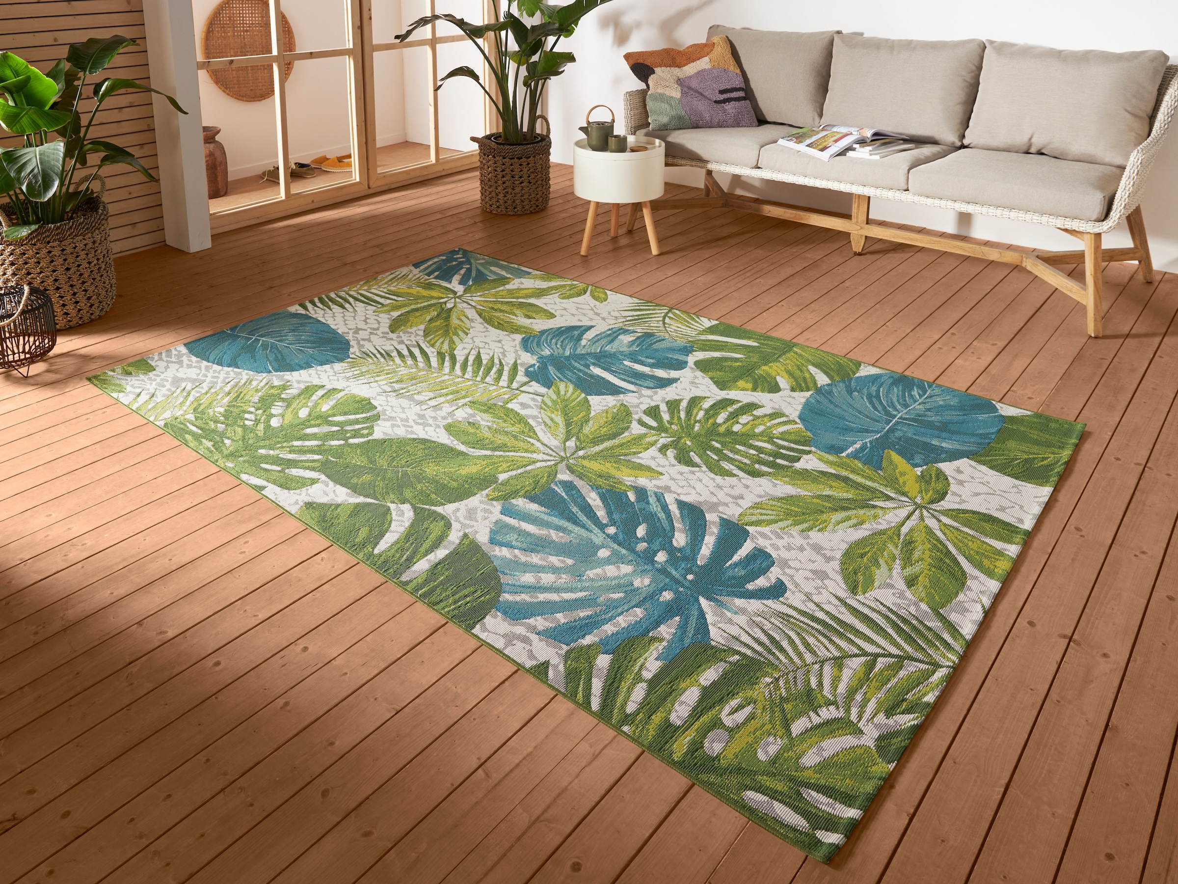 HANSE Home Outdoorteppich »Tropical Leaves«, rechteckig, In-& Outdoor, Teppich, Wetterfest, Balkon, Garten, Wohnzimmer, Floral