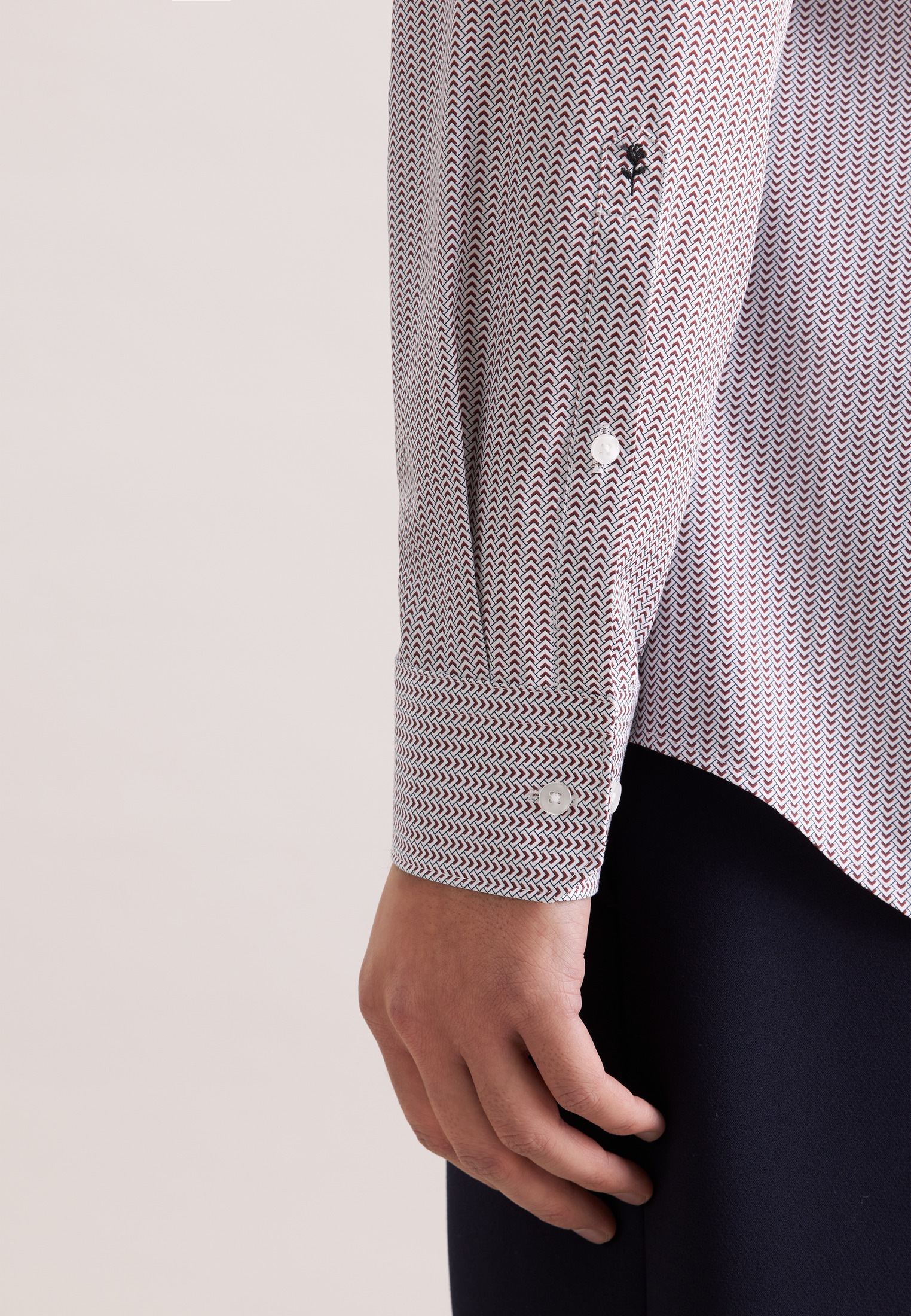 seidensticker Businesshemd »Schwarze Rose« Shaped 1/1 Kentkragen Druck