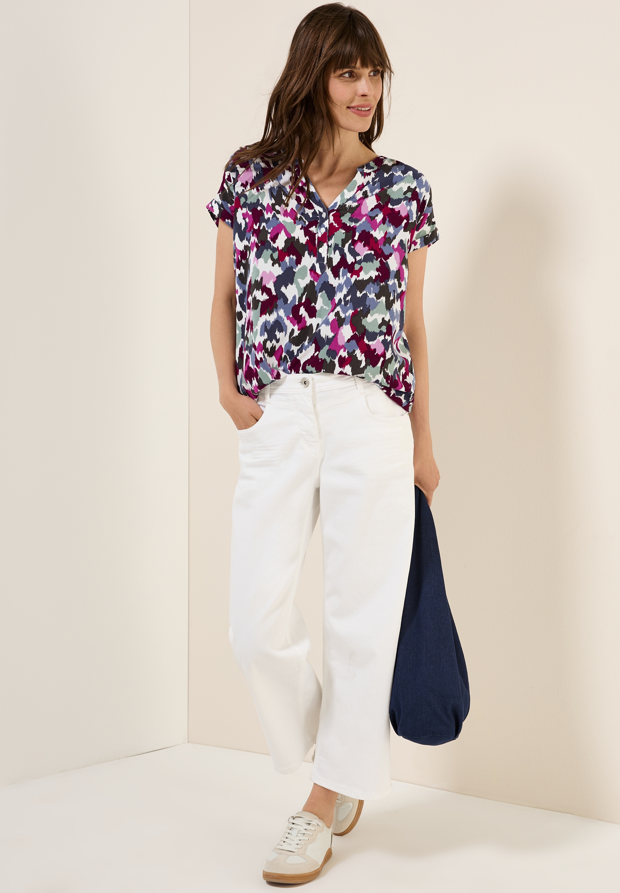 Cecil Kurzarmbluse, mit All-Over Print