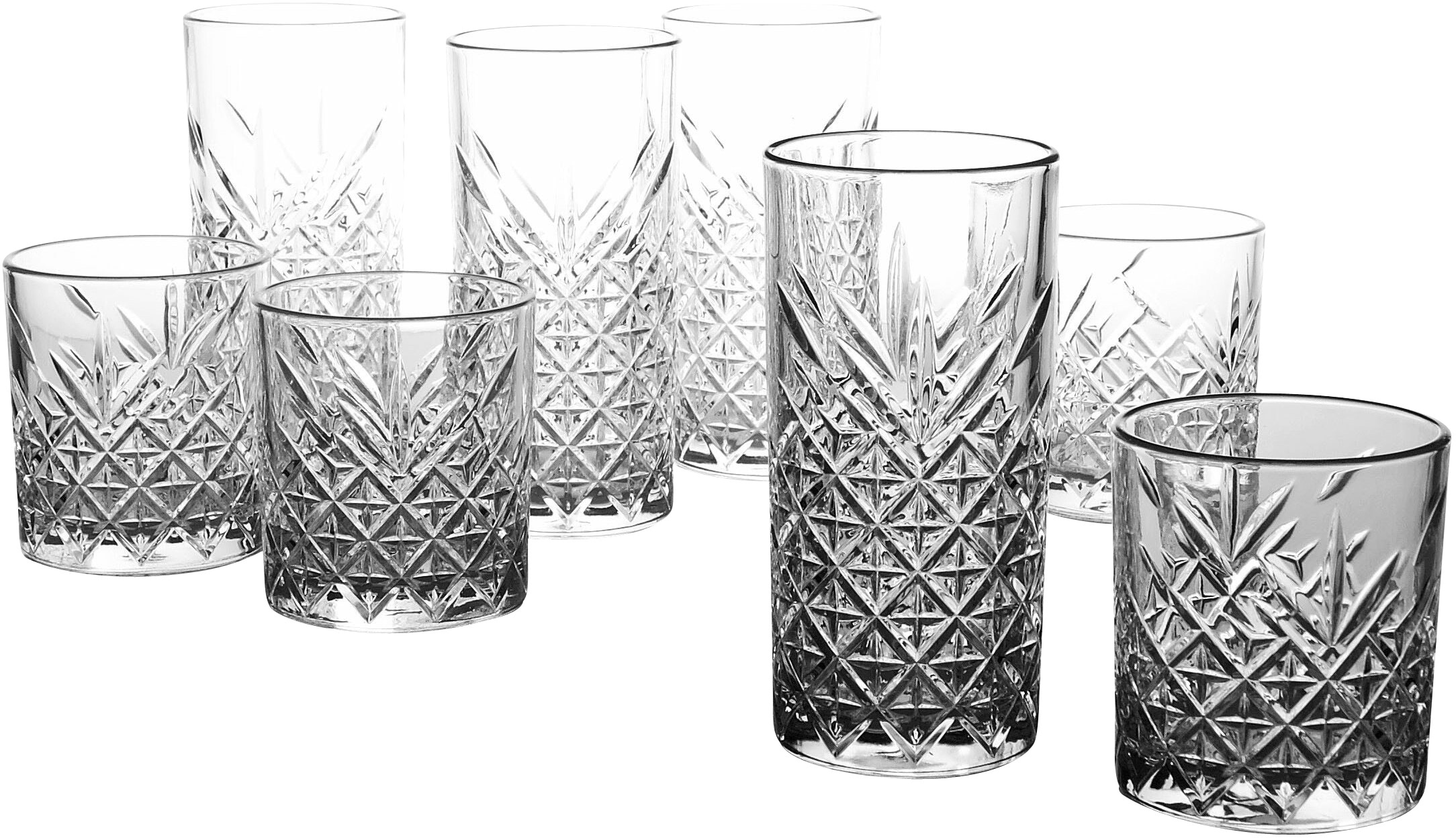 Gläser-Set »TIMELESS Trinkgläser«, (Set, 8 tlg.), 4 Wassergläser, 4 Whiskygläser im Set