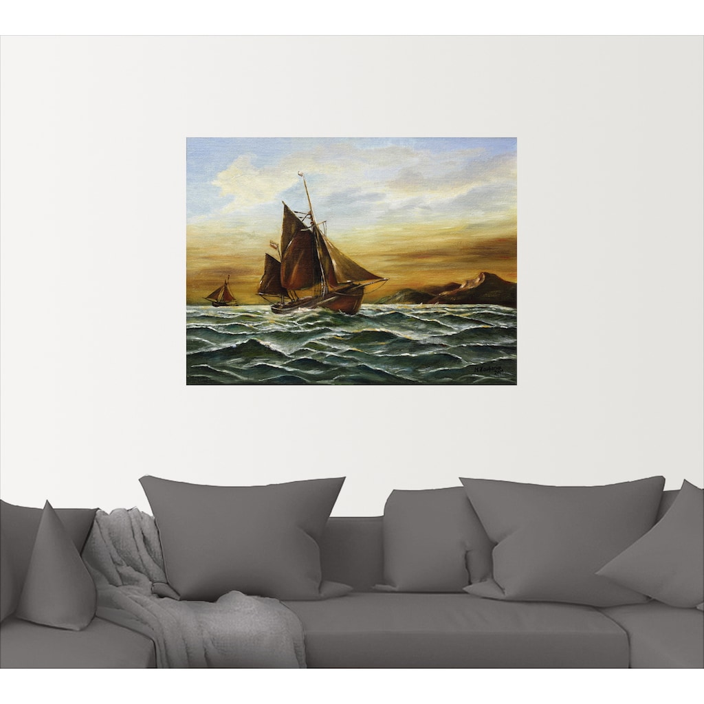 Artland Wandbild »Segelschiff auf See - maritime Malerei«, Boote & Schiffe, (1 St.)