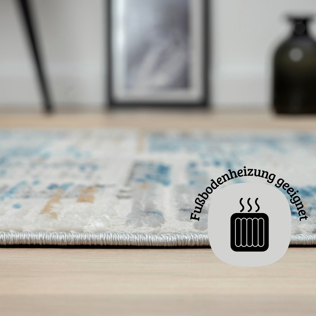 OTTO home Teppich »Niamh, LAGERRÄUMUNG!« rechteckig 8 mm Höhe Kurzflor, modernes Design, pflegeleicht, Wohnzimmer