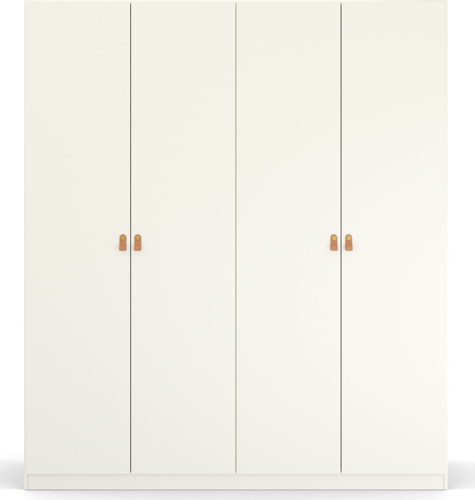 rauch Drehtürenschrank »Homey by Quadra Spin« mit Grifflaschen aus weichem, cognacbraunem Leder