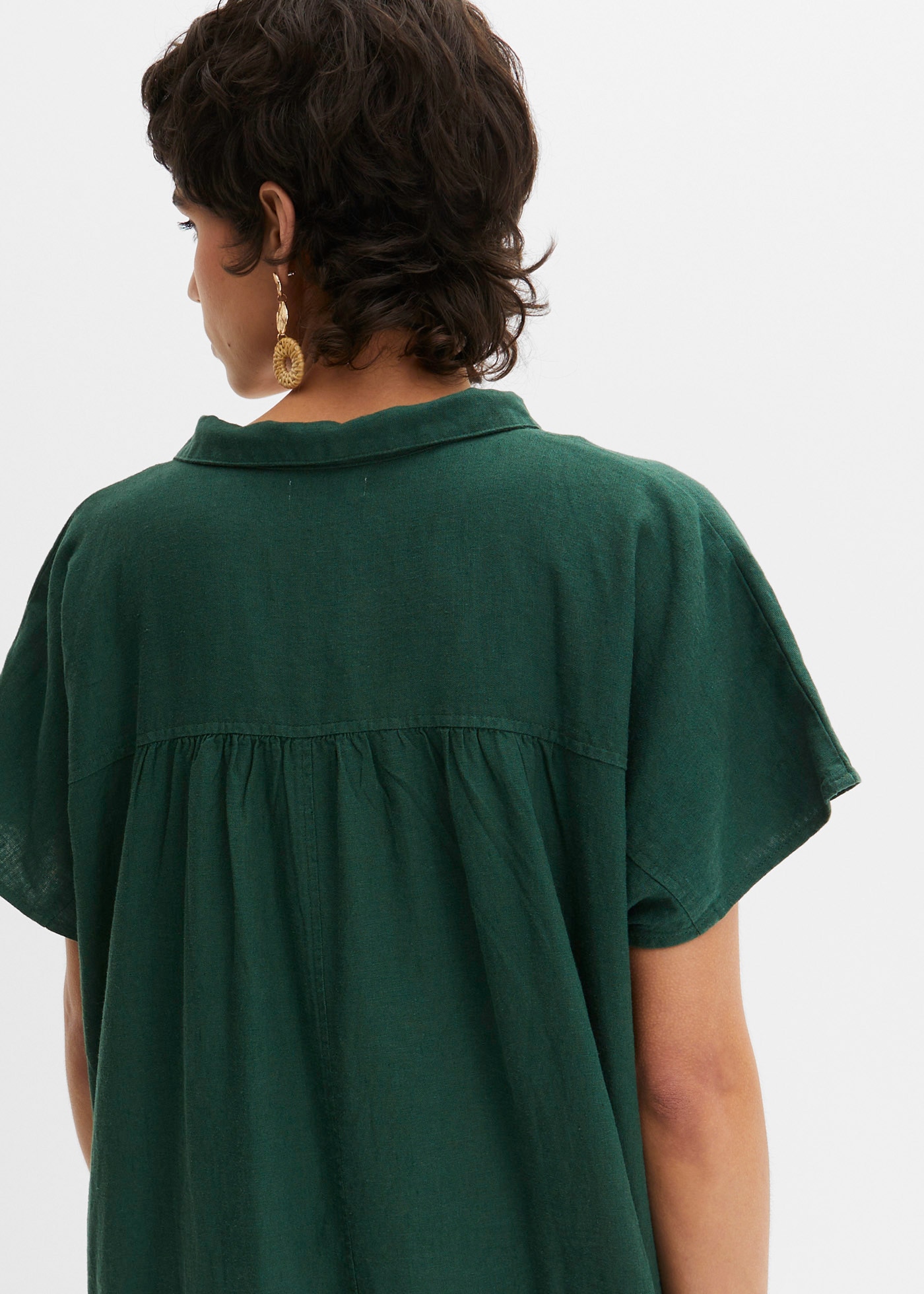 bonprix Tunikakleid »Kaftan-Kleid aus leichtem Leinen-Viskose-Mix« für den Alltag, aus Leinen-Viskose-Mix, weite Kaftan-Form