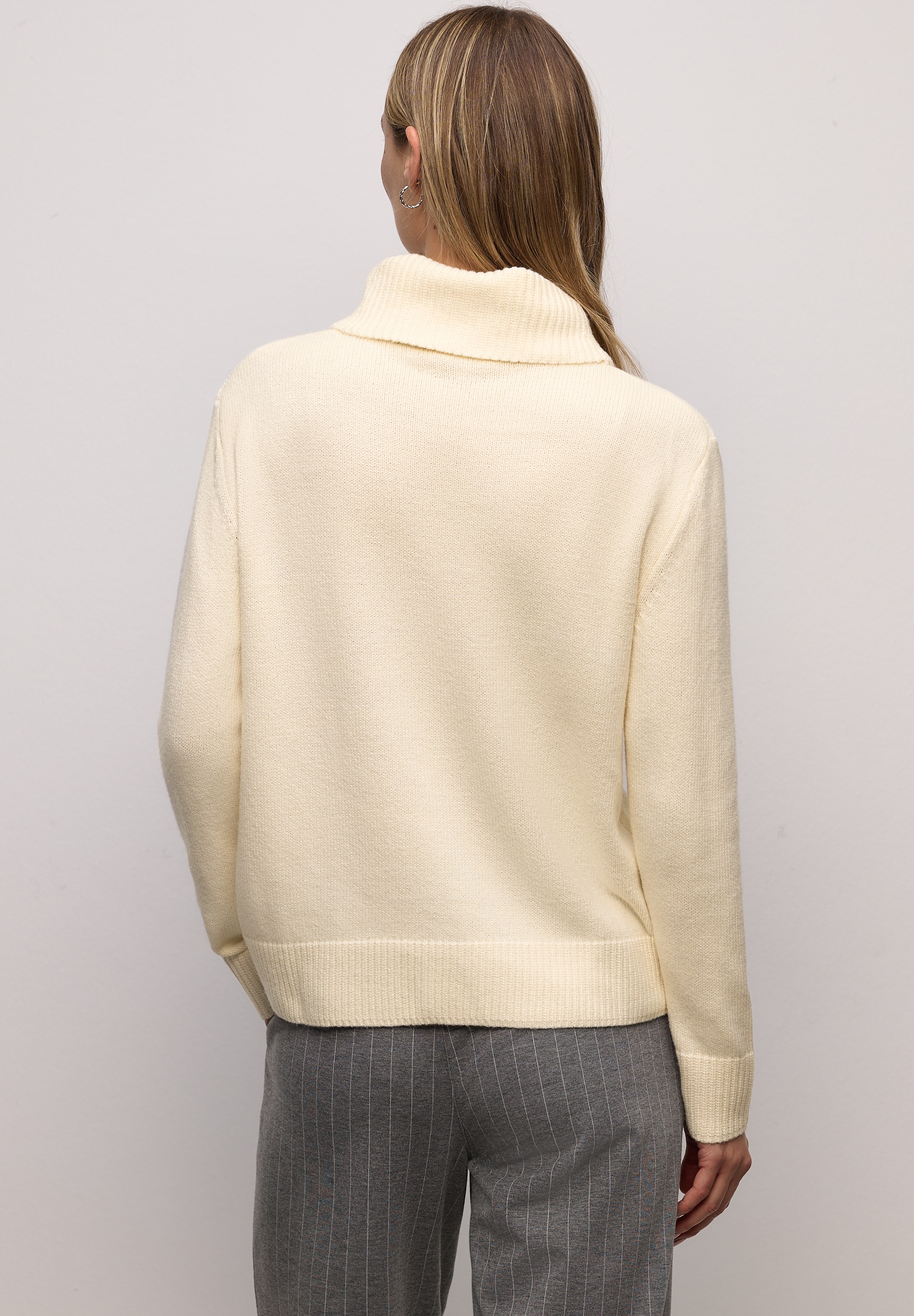 STREET ONE Rollkragenpullover mit feinem Strickmuster