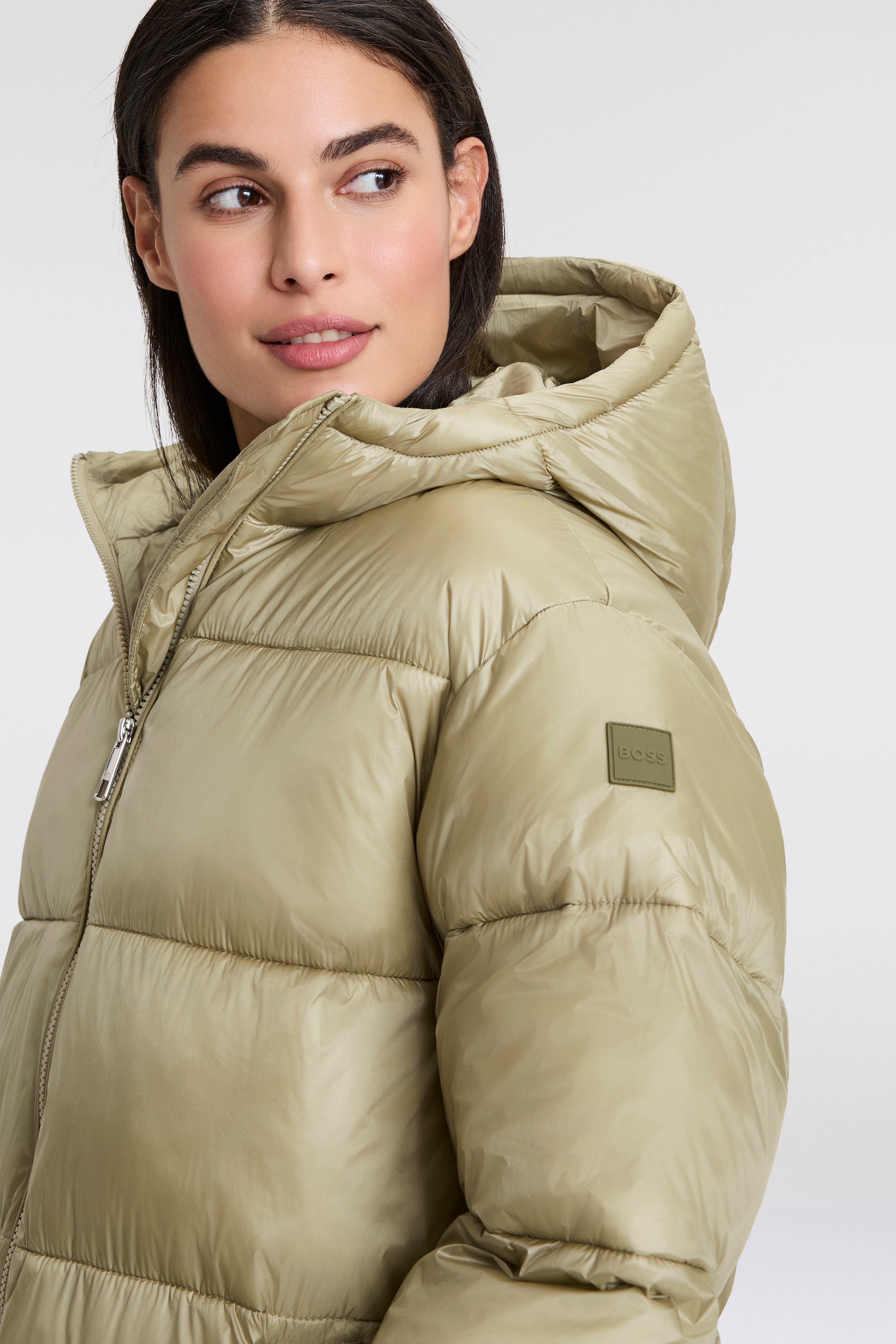 BOSS ORANGE Outdoorjacke »Padilo Premium Damenmode«, mit Kapuze, mit Kapuze