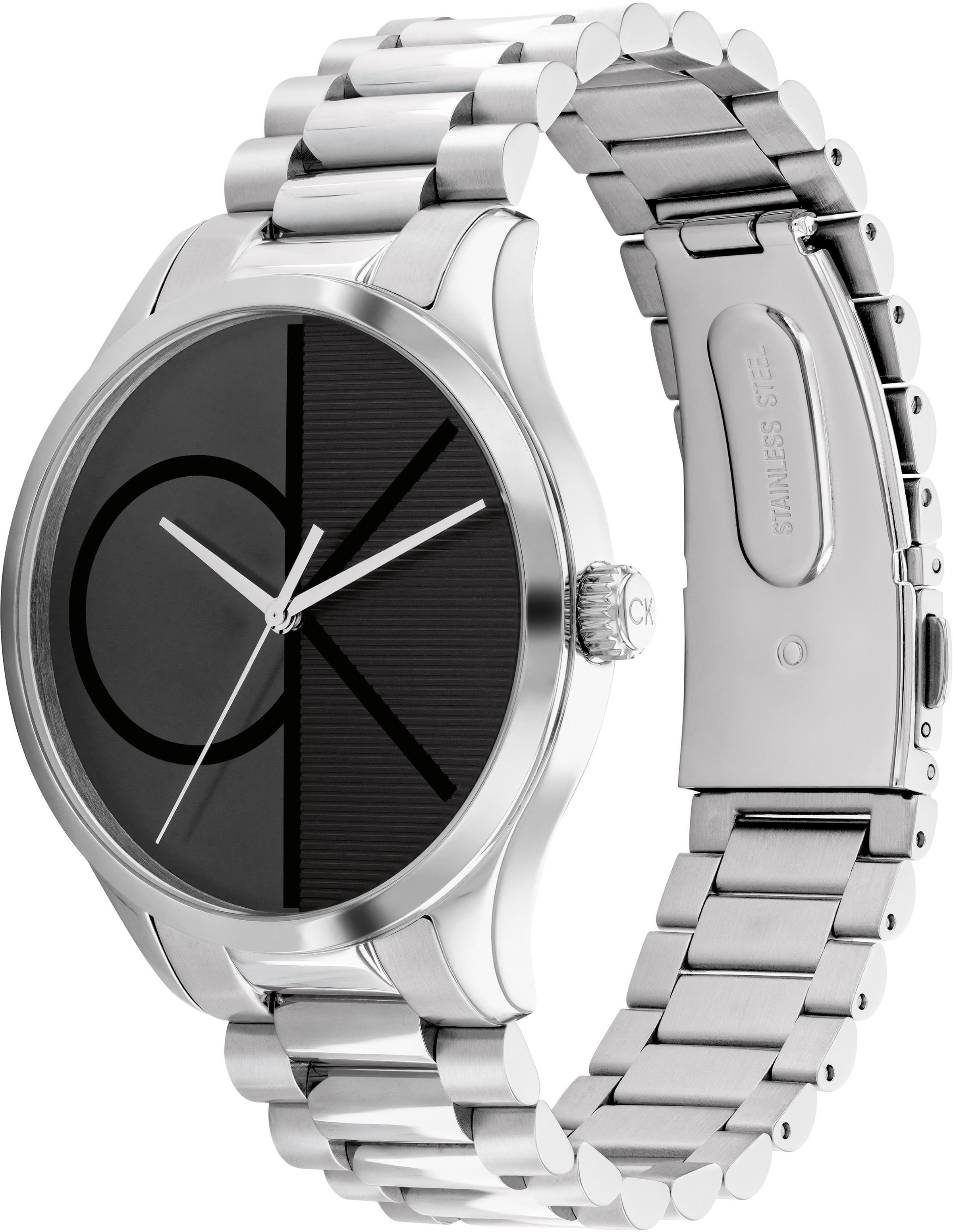 Calvin Klein Quarzuhr »ICONIC«, Armbanduhr, Herrenuhr, Mineralglas, Edelstahlarmband