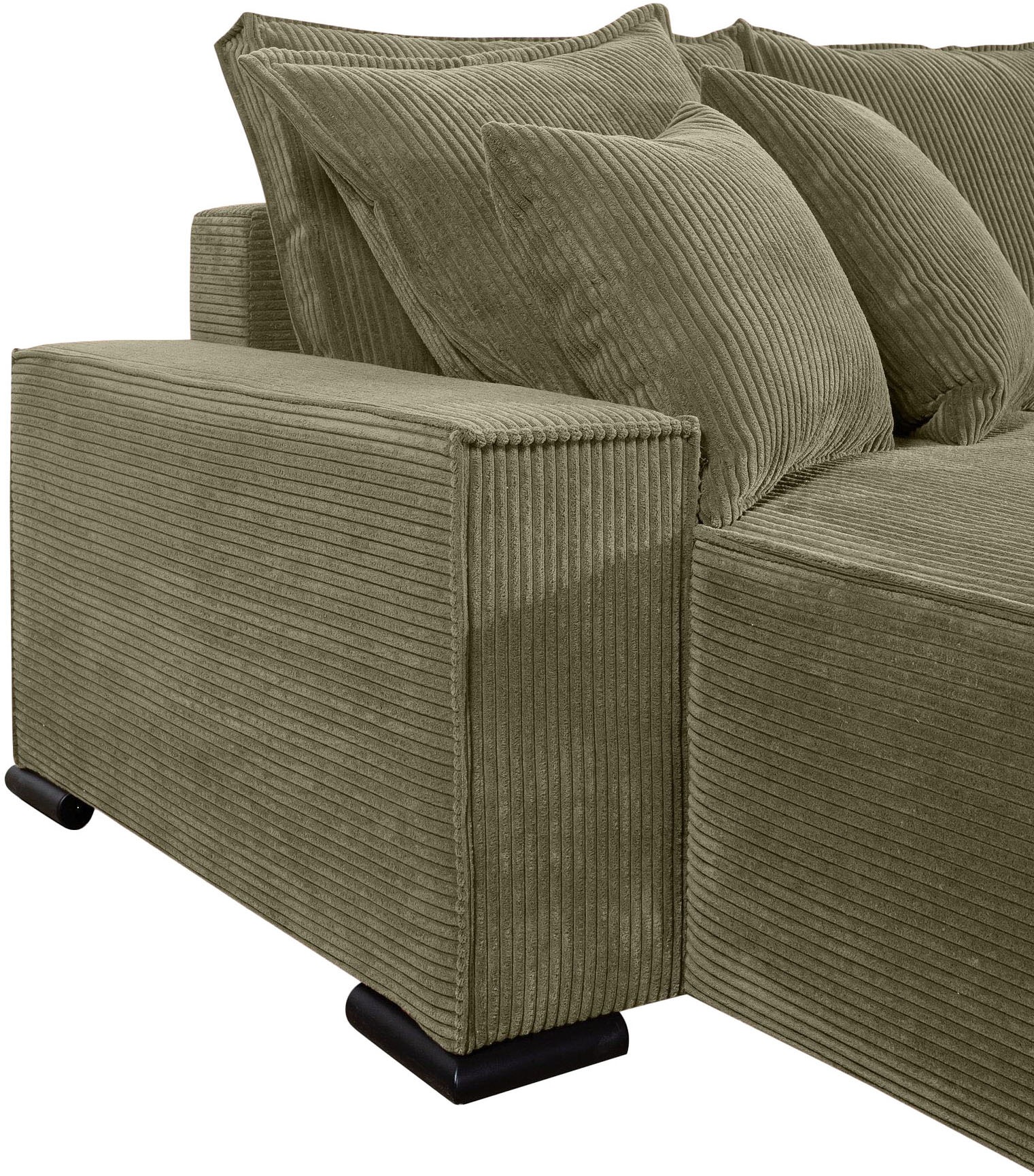 COLLECTION AB Wohnlandschaft »Manhattan U-Form, B: 313 cm, in Breit- oder Normalcord« Bettfunktion, Bettkasten & Zierkissen, Federkern