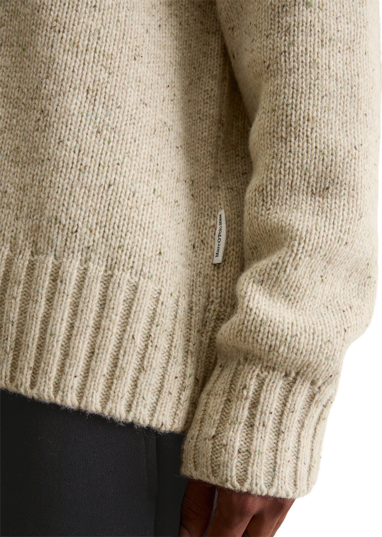 Marc O'Polo DENIM Rundhalspullover relaxed fit, aus weichem Schurwoll-Mix, leicht meliert