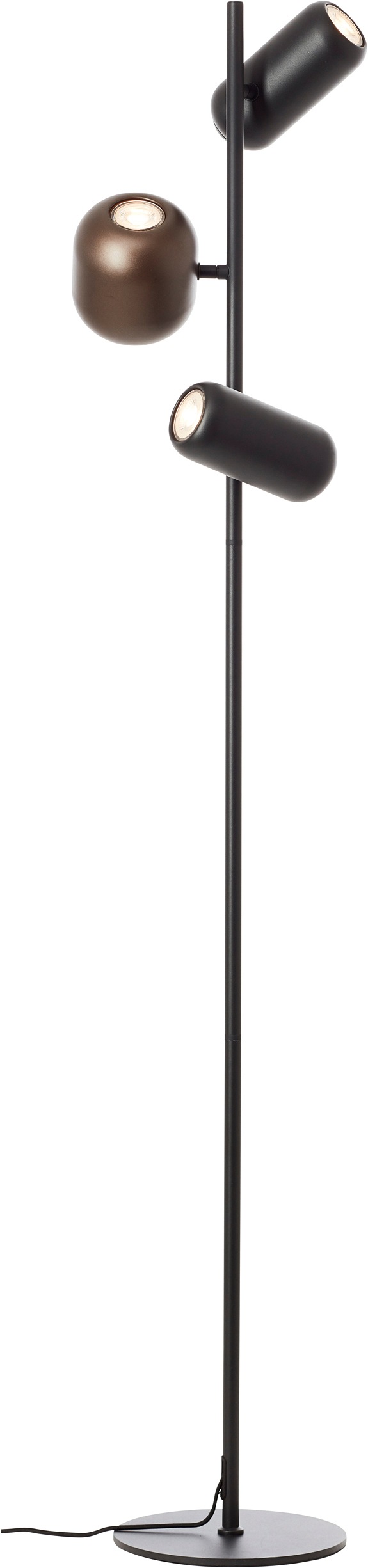 Brilliant Stehlampe »Jane« GU10 1 Stk. H 145 cm, 3x GU10 Fassung, schwenkbar, Metall, schwarz braun