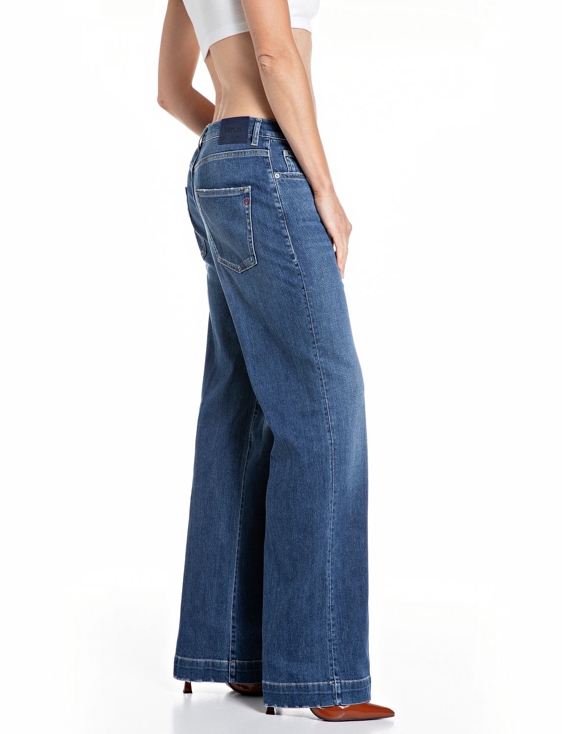 Replay Straight-Jeans »MELJA« mit weitem Bein