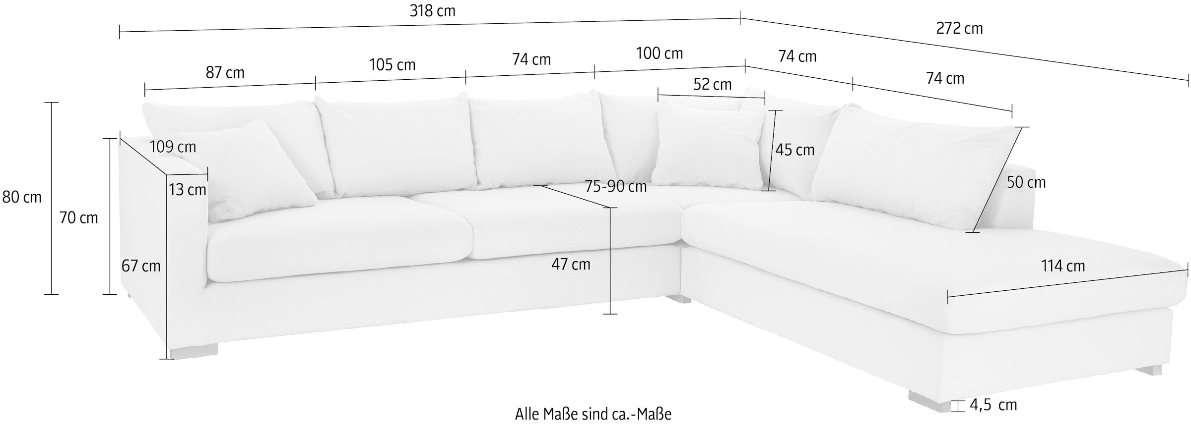 Guido Maria Kretschmer Home&Living Ecksofa »Arles, L-Form,«, extra tiefe Sitzfläche, in diversen Stoffqualitäten