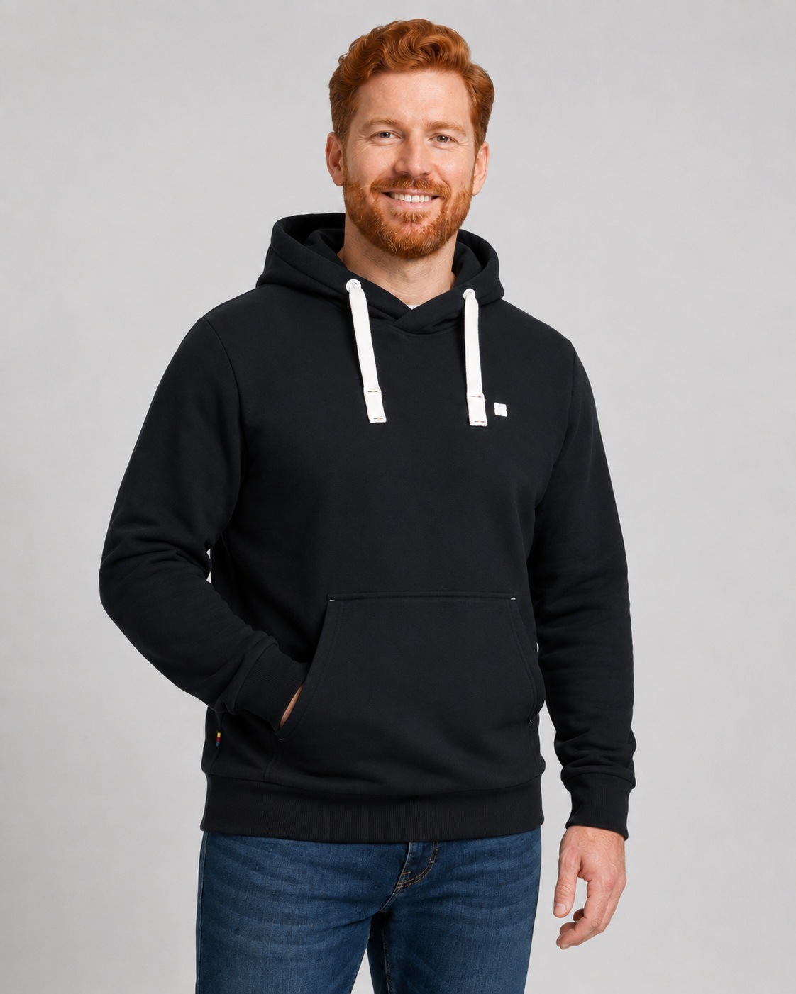 DEPROC Active Kapuzensweatshirt »LinusCMYK II MEN«, weiche Fleecejacke mit Kängurutasche
