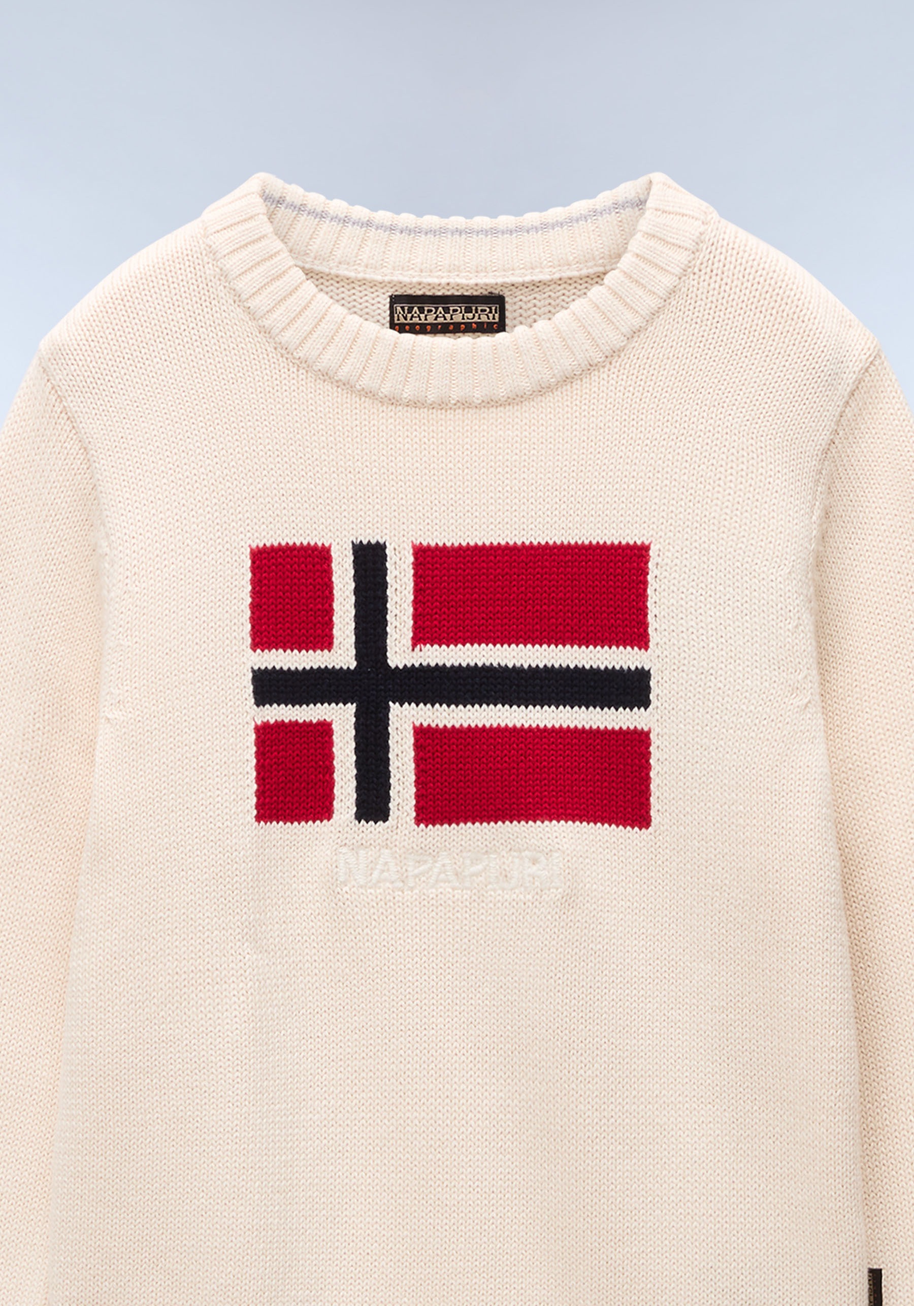 Napapijri Strickpullover, Rundhals, Rippbündchen