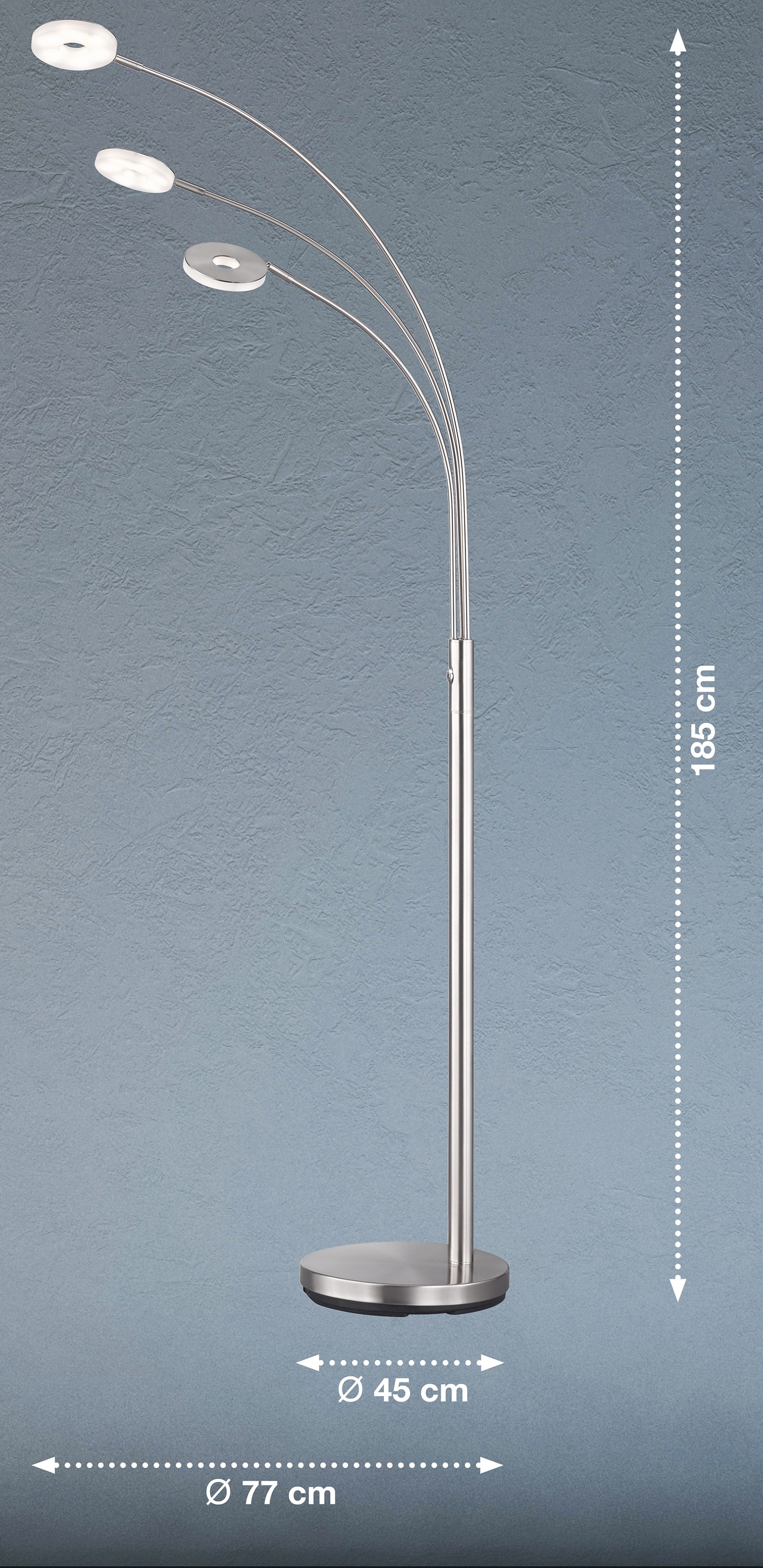 FISCHER & HONSEL LED Bogenlampe »Dent«, 3 flammig, Leuchtmittel LED-Modul | LED fest integriert