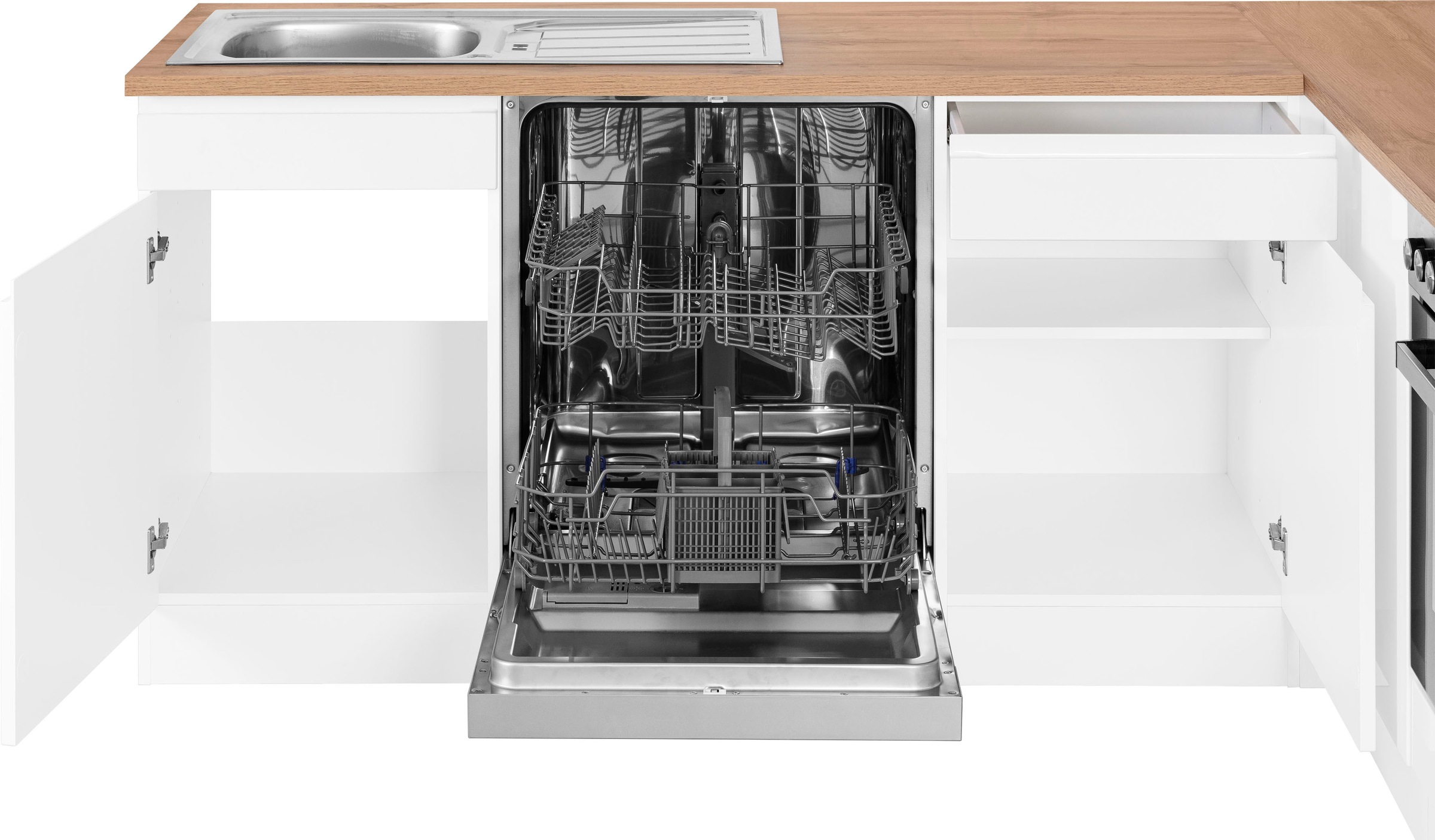 KOCHSTATION Winkelküche »KS-Virginia« Stellbreite 220/220 cm, wahlweise mit E-Geräten