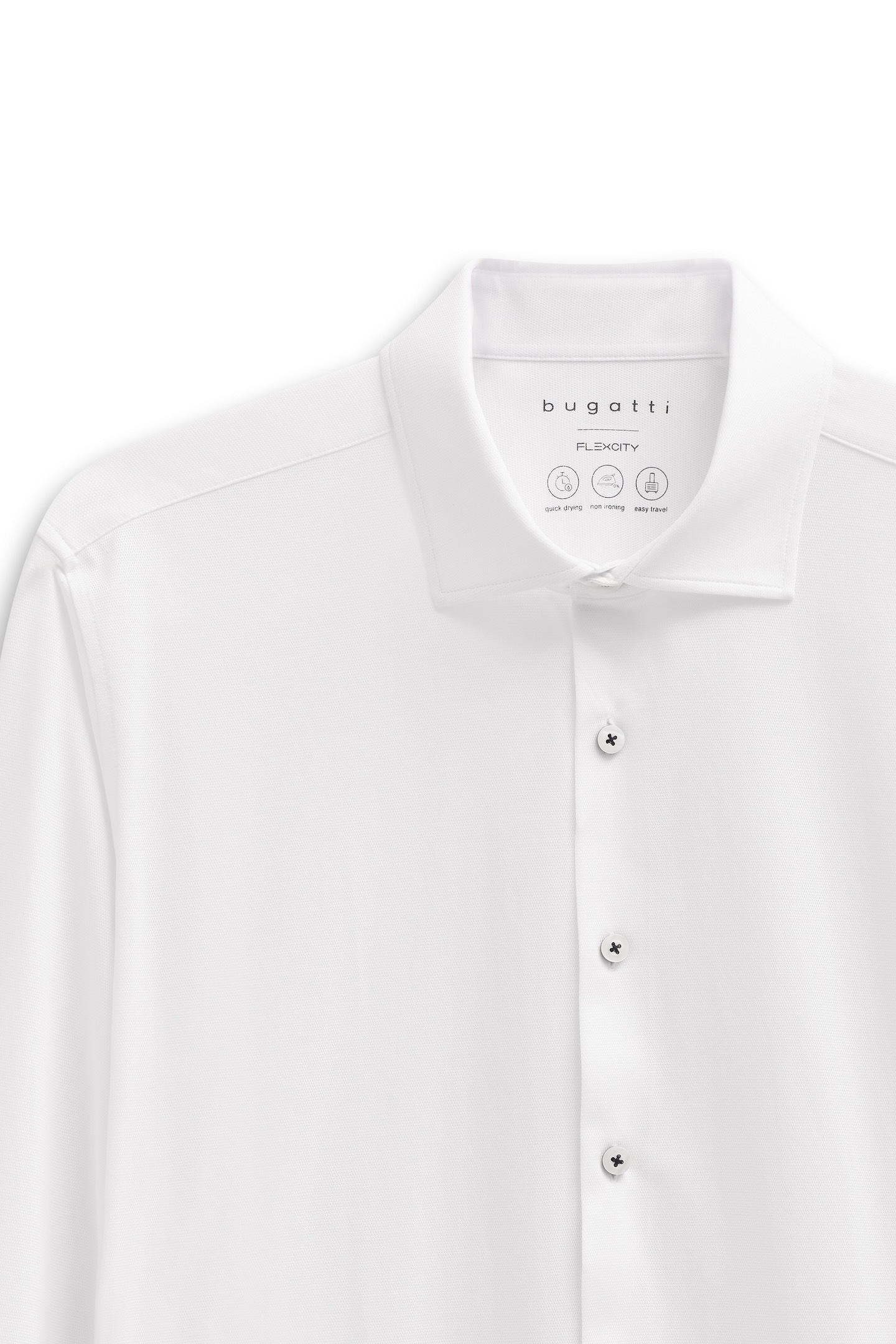 bugatti Langarmhemd »Modern Fit« mit Kent-Kragen und Stretch-Funktion