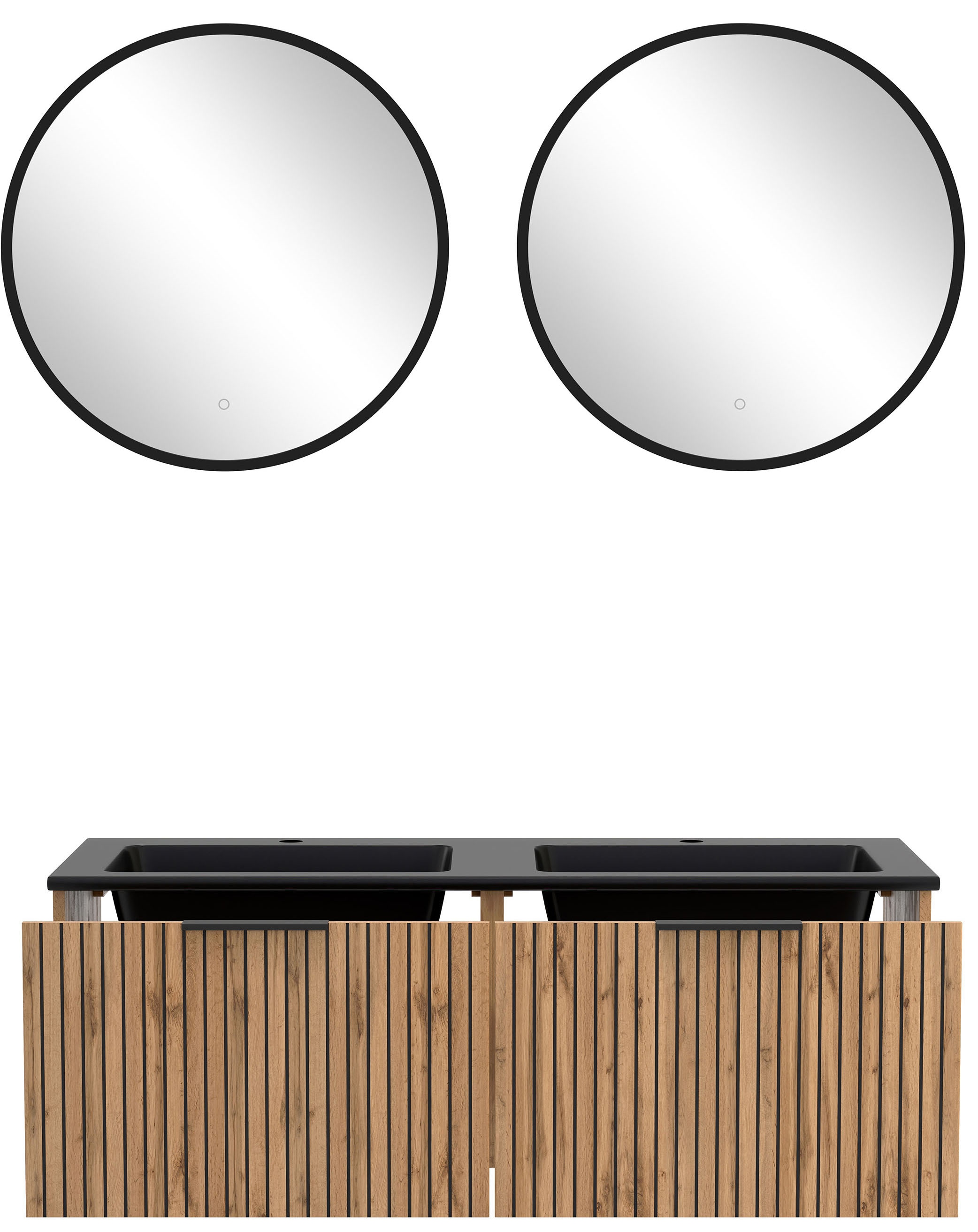 welltime Badmöbel-Set »Welltime, Carlton Waschtisch-Set, 80 oder 120 cm, gestreift«, (3 St.)