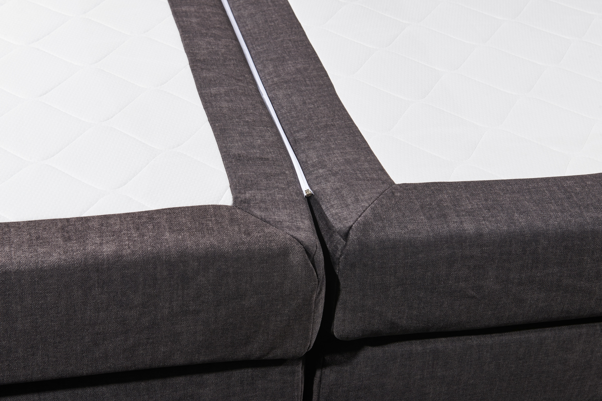 ED EXCITING DESIGN Boxspringbett »Fanes mit Komforteinstiegshöhe von 73cm«, erhältlich in 180x200cm, inkl. Bettkasten und Visco-Topper