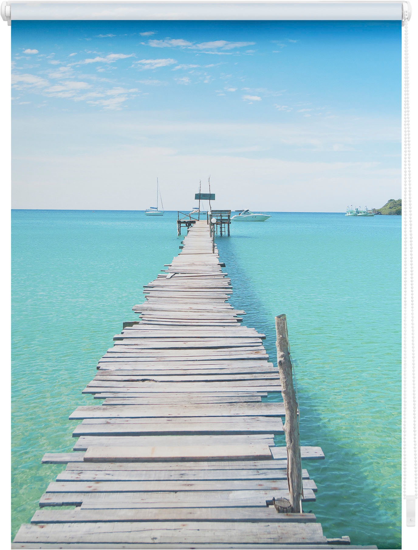 LICHTBLICK ORIGINAL Seitenzugrollo »Rollo Klemmfix, ohne Bohren, blickdicht, El Mar - Blau« blickdicht Blendschutz | Sichtschutz freihängend