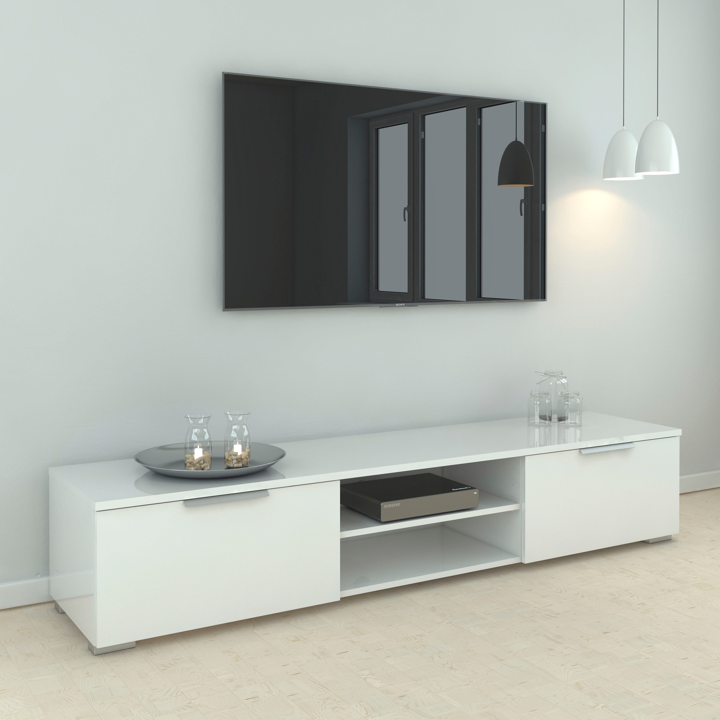 INOSIGN TV-Board »Match, TV-Möbel, Fernsehtisch, TV-Unit, Media-Möbel, Sideboard,«, mit 2 Schubladen und 1 offenen Fach, Breite 172,7 cm, Höhe 33 cm