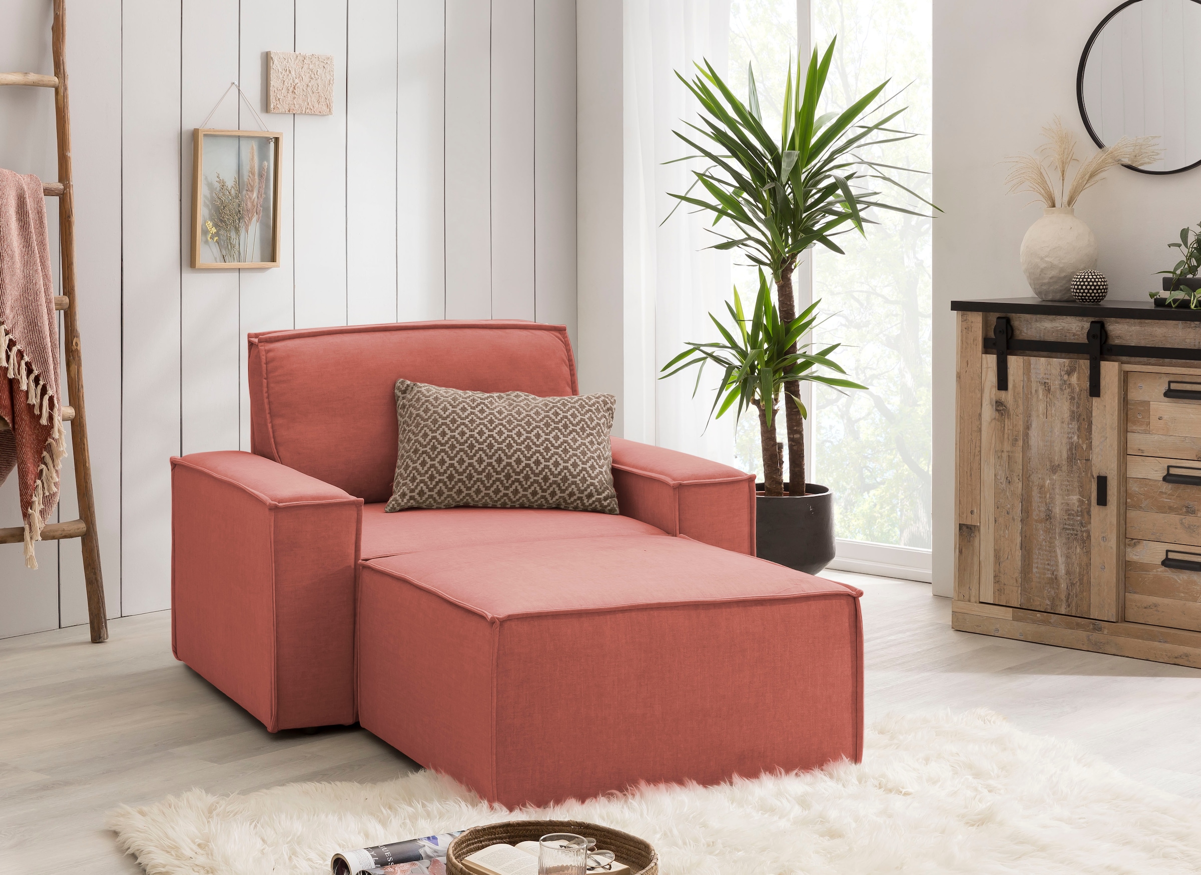 Home affaire Sessel »SHERWOOD«, Loveseat und Hocker im Set, passend zur Polster-Serie SHERWOOD