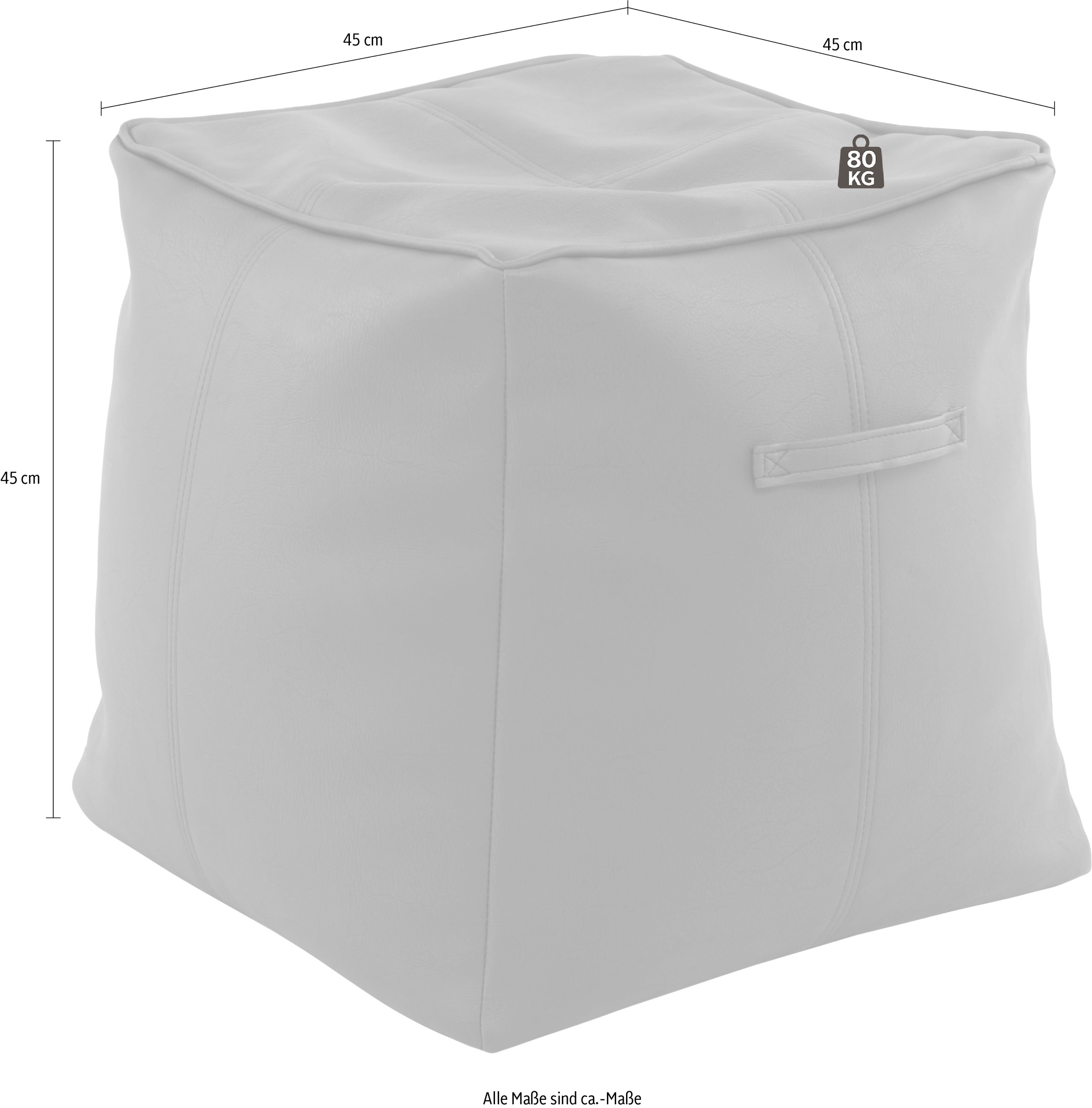 Kayoom Sitzwürfel »Pouf Travis 825, strapazierfähige, abwaschbare Oberfläche«, (1 St.), modern, pflegeleicht, vielseitig verwendbar, für Innenräume